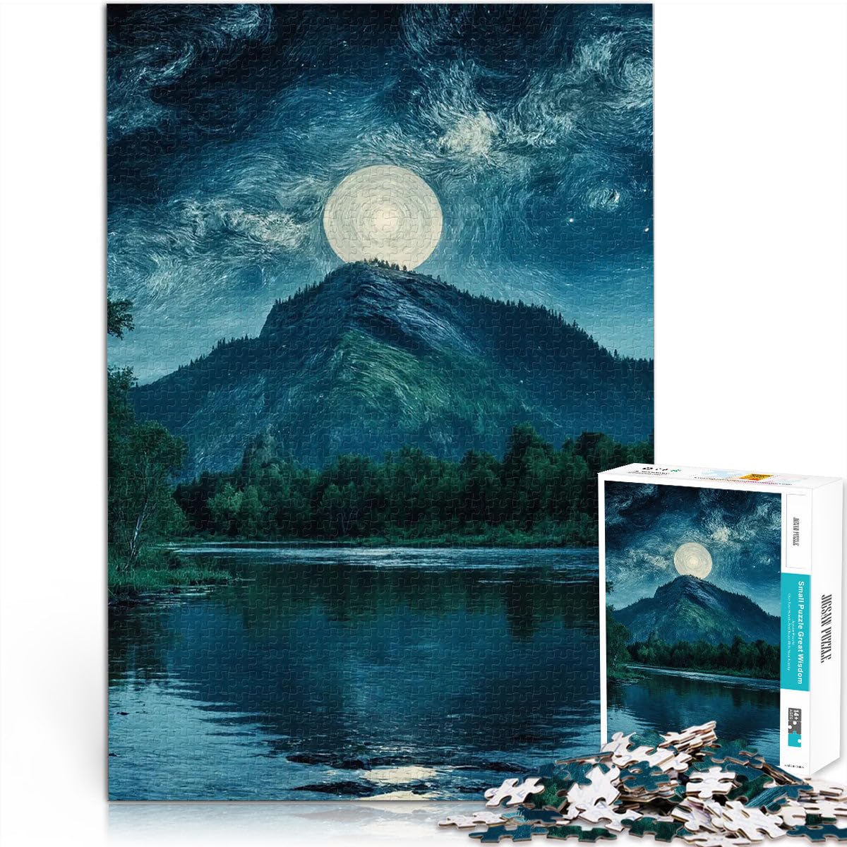 Jigsaw Puzzles for Adults 1000 Pieces crystal clear lake Handgeschwindigkeitswettbewerb Lustiges Geschenk52x38cm — image 1