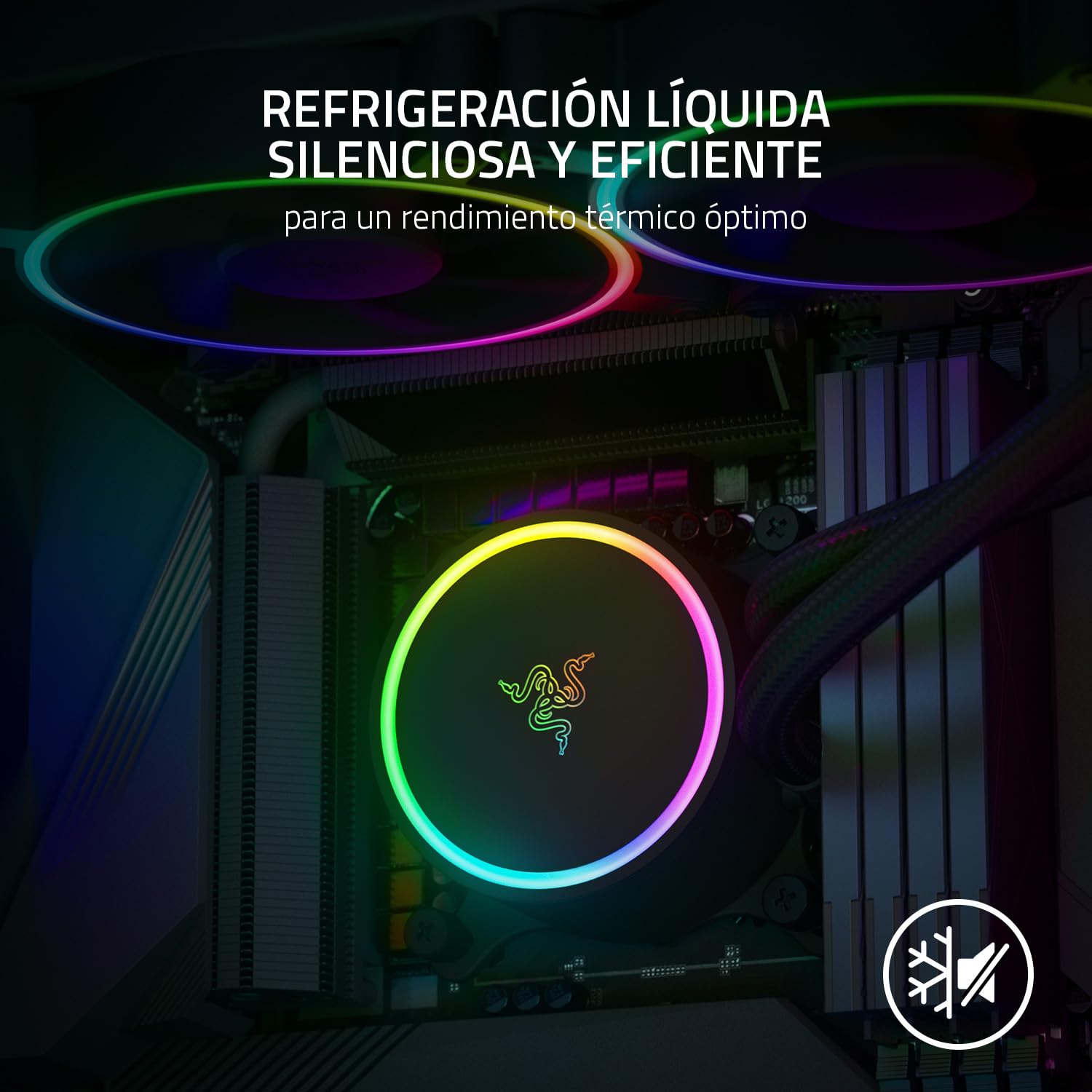 Razer Hanbo Chroma (240mm) - All In One aRGB Chroma Liquid Cooler (Ultimate AIO Design, Quiet, Powerful aRGB Fans, Silent and Efficient Liquid Cooling, PWM Support) Chroma