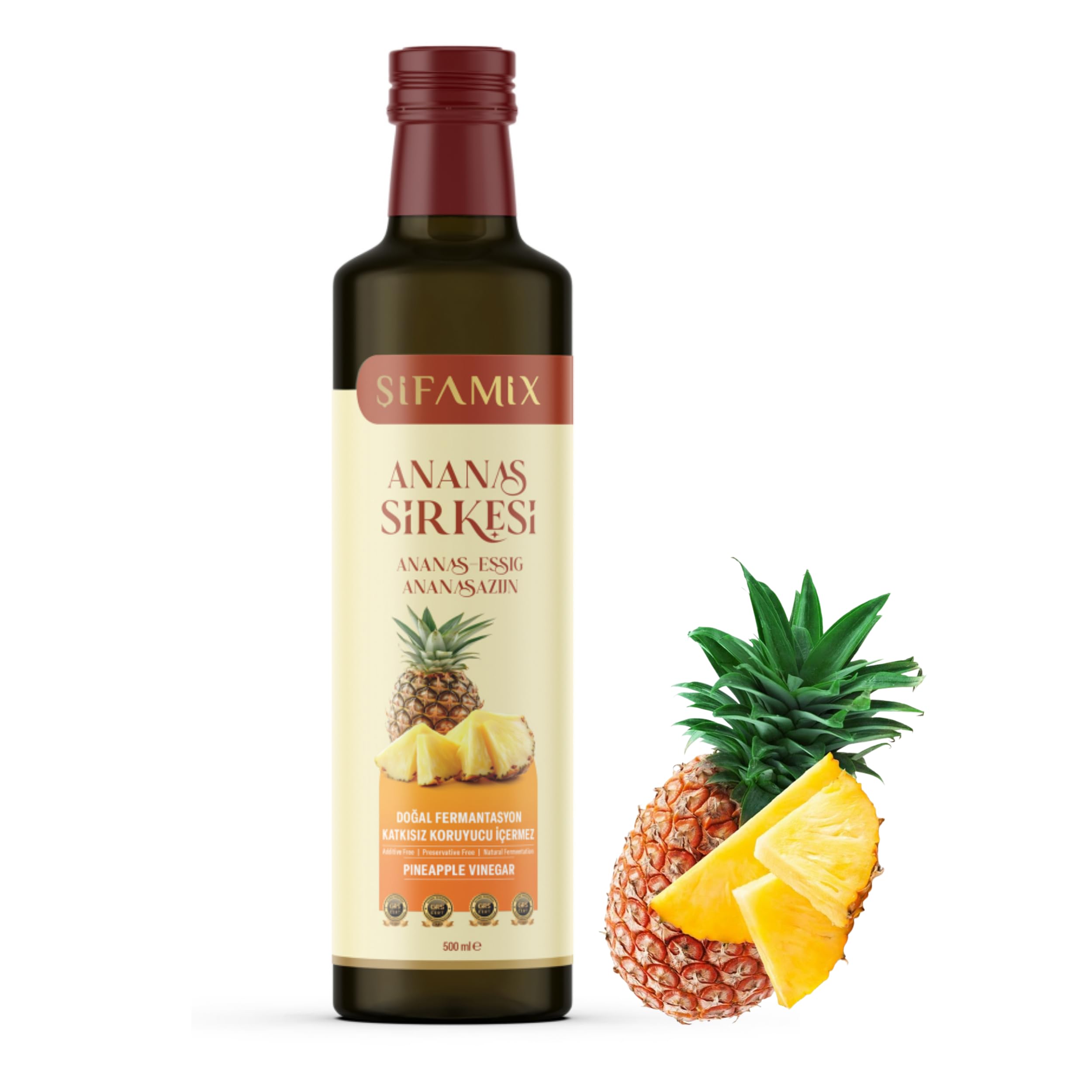 Vinagre de Piña 500ml Puro Natural Sin Aditivos Fermentación Natural