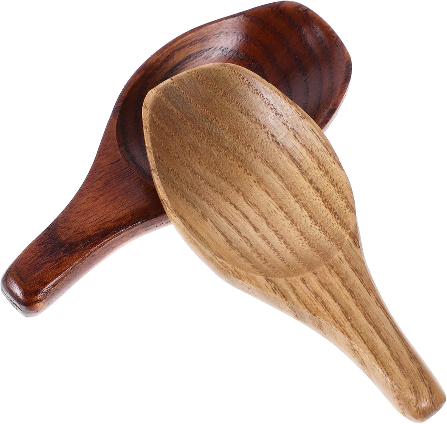 Mini Wooden Spoon Set 2pcs Short Handle Scoops for Tea Coffee Seasoning Kitchen Accessories Practical Mung Bean and Spice Scoops Natural Dark Wood