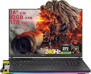 ROG Strix G18 G814 - Laptop para juegos de 18 pulgadas 2.5k (2560 x 1600) 240Hz (100% DCI-P3, 3 ms) AMD 16 núcleos Ryzen 9 9955HX (>i9-14900HX) 32GB DDR5 1TB SSD GeForce RTX 5070 Hub ICP WiFi 6E