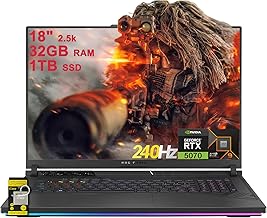 ASUS ROG Strix G18 G814 Gaming Laptop 18" 2.5k (2560x1600) 240Hz (100% DCI-P3, 3ms) AMD 16-core Ryzen 9 9955HX (>i9-14900HX) 32GB DDR5 1TB SSD GeForce RTX 5070 RGB Backlit WiFi6E Win11 ICP Hub