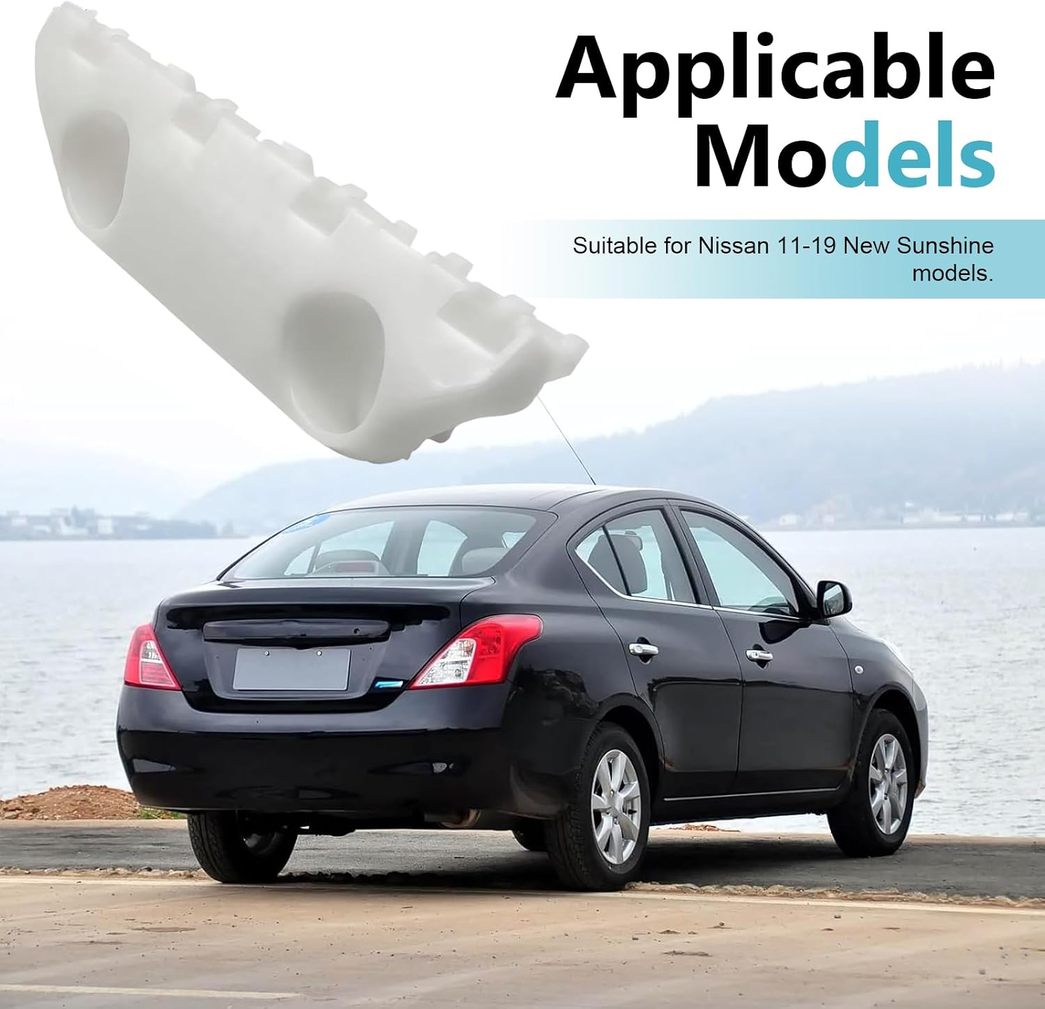 Pack-2 Bumper Bracket Stiffener Kit, Front Left and Right Bumper Bracket, Replaces 62224-3BG0A/62223-3BG0A, Compatible Nissan Models 11-19 Driver and Passenger Side (White)