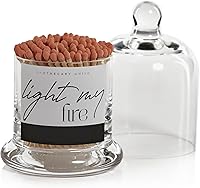 Vista 2 de Zodax Apothecary Guild Light My Fire Matches con cúpula de cristal, 3 pulgadas/150 unidades, palo natural con punta naranja