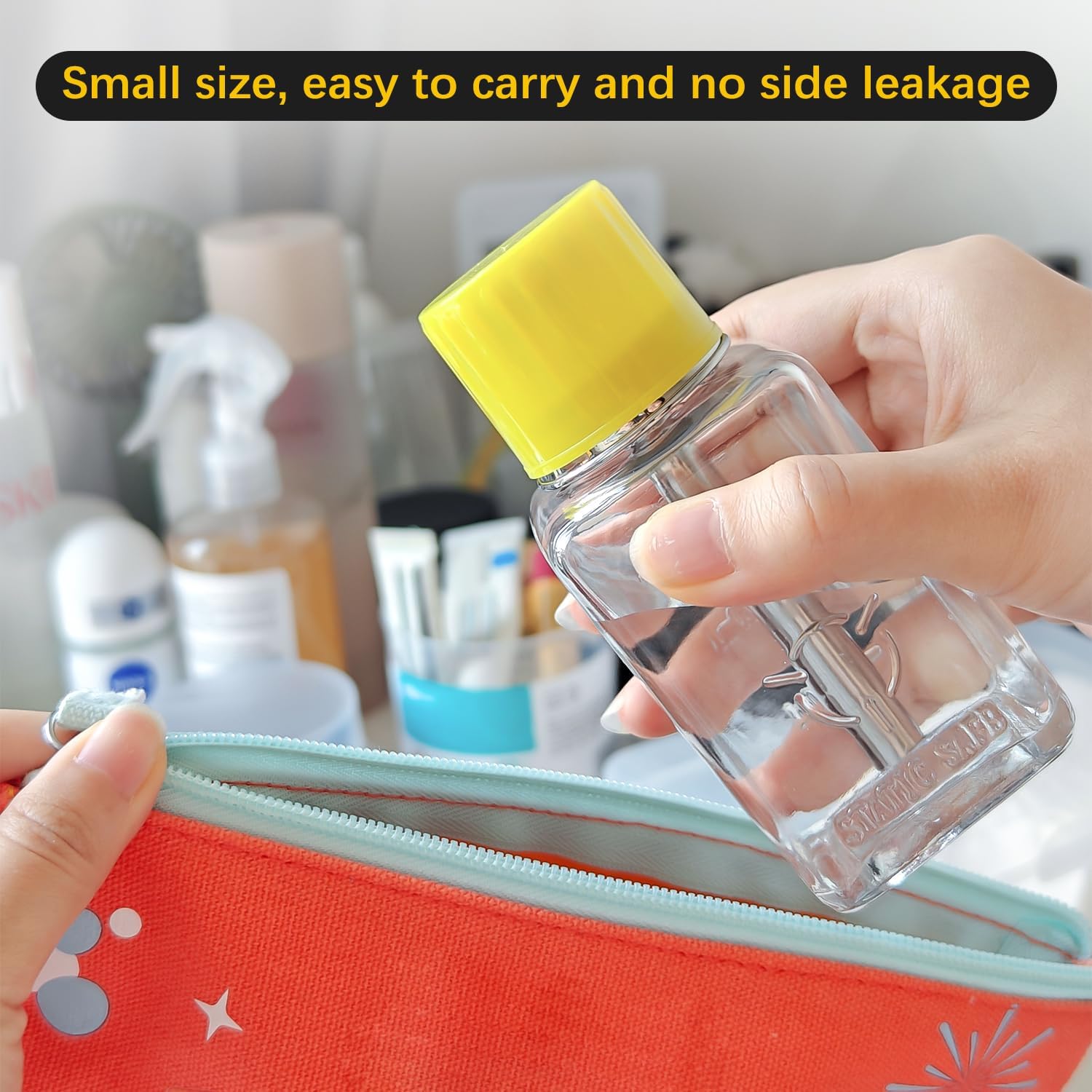 6oz / 180ml Glass Dispenser, Push Down Acetone Pump Alcohol Dispenser with Metal Cover, Nail Polish Remover Liquid Pump Square Bottle Hand Pumping Rubbing Press Container