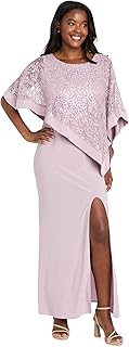R&M Richards Women's Sequin Lace Poncho Overlay Sheath Dress - Wedding Guest, Cocktail Attire, Party Style Price In India