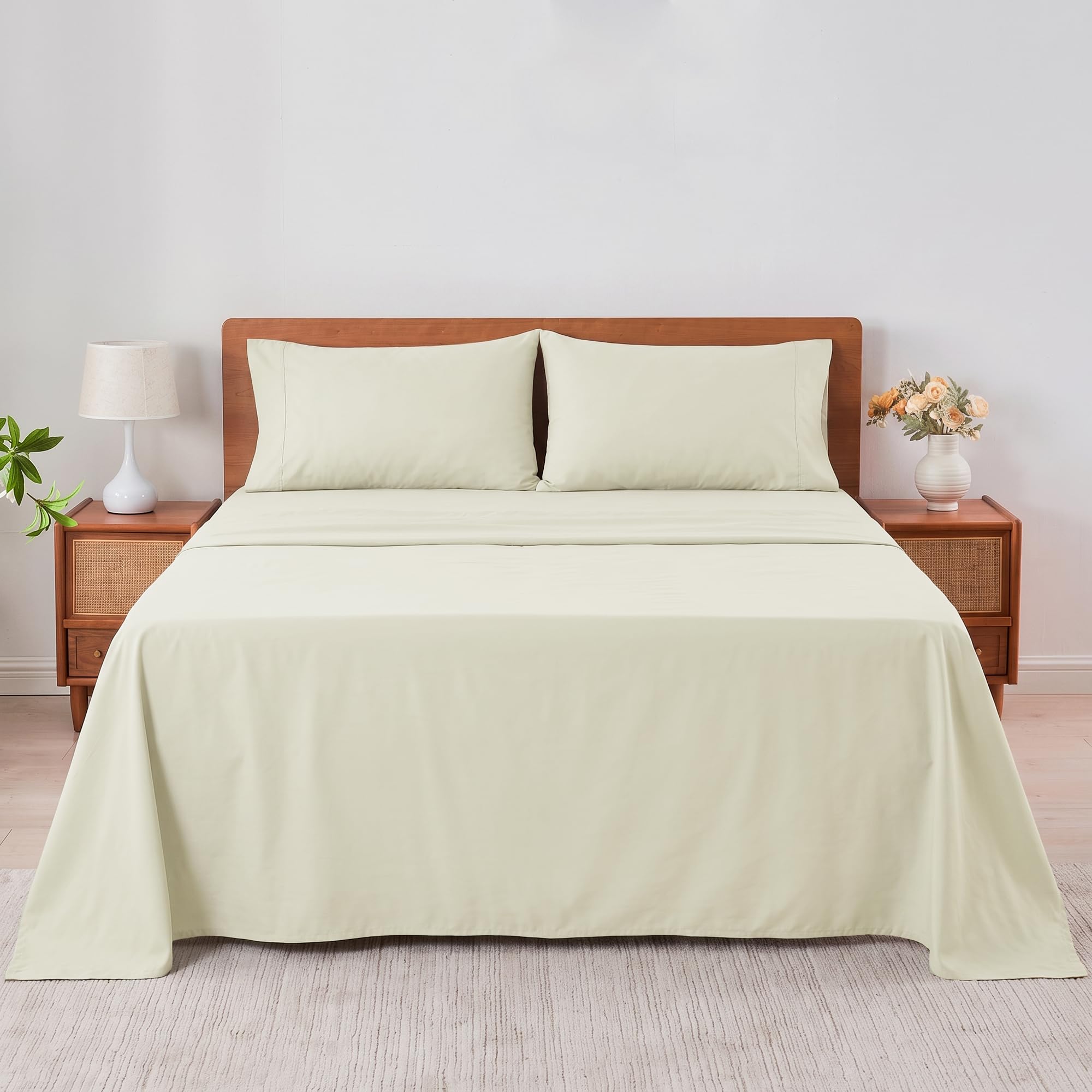 Sylvanora 100% Egyptian Cotton Flat Sheet Super King Size,270 x 310cm,Cream