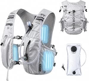 Cooling Hydration Backpack with 3 Removable Ice Packs, 2L BPA-Free Water Bladder, Adjustable Lightweight Outdoor Vest for Running, Hiking, Cycling, and Marathon Training