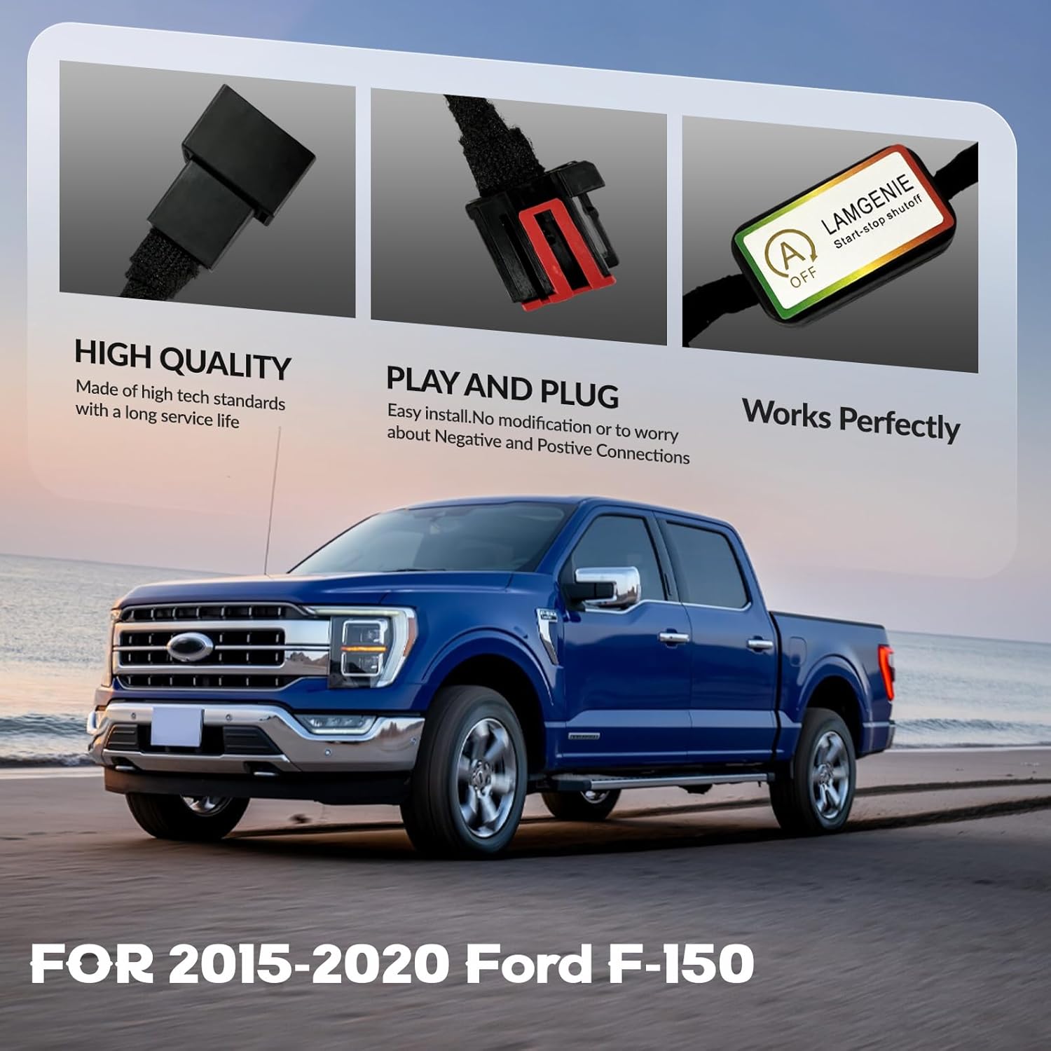 Auto Start Stop Eliminator/Disable/Disabler Fit for 2021 2022 2023 2024 F'ord F150 ESS Engine Auto Stop Disable Error Free Stop-Start Bypass Disable-Plug Play NOT Work on Powerboost/Hybrid Models