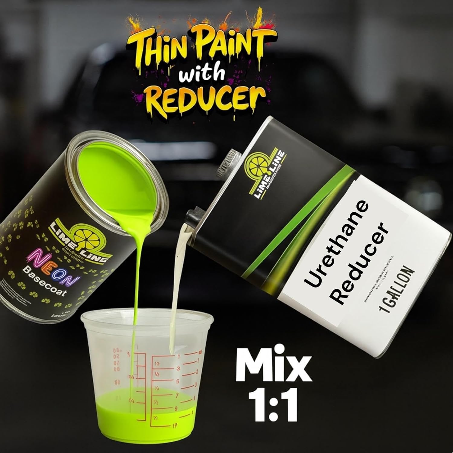 LiME LiNE Shadow LiNE Automotive Basecoat - Changes with Light - Black in the Shadows, Dazzling Metallic Under Light - 2K Clearcoat Topcoat Required (Murdered-Out Red, 1 Pint)