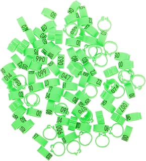iplusmile 100Pcs 10Mm Green Numbered Pigeon Leg Rings Clip-on Poultry Leg Bands for Chicks Pullets Quail Dove Finch Canaries - Farm & Ranch Poultry Care