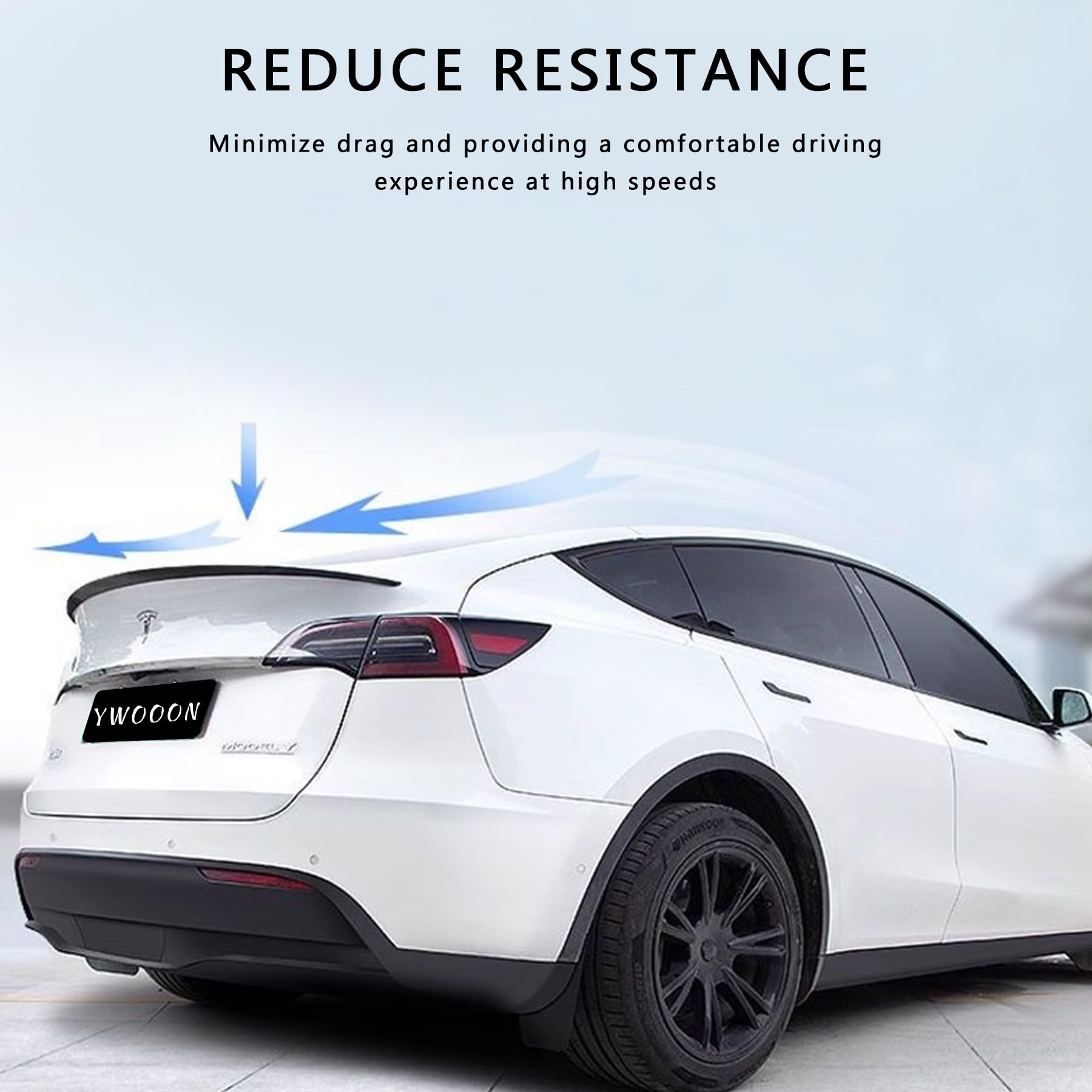 Spoilerflügel für Tesla Model Y 2020–2024 Zubehör OEM Performance Heckspoiler Lippe Kofferraum Deckel Heckkofferraumlippe Heckdeckel ABS (Glänzend Schwarz)