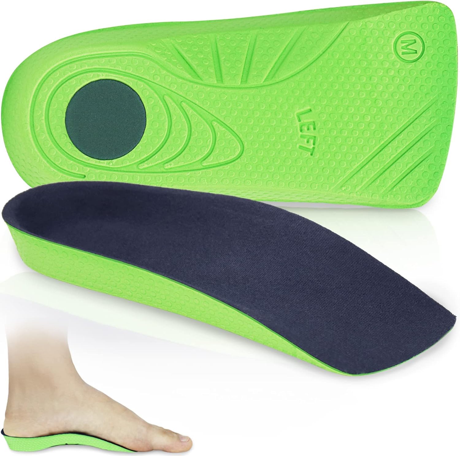 Plantar Fasciitis Arch Support Insoles for Men and Women, 3/4 Length