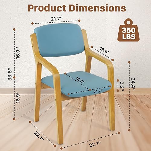 Miniatura 2 de CLATINA Silla de comedor con pies ajustables, silla de piel sintética para cocina, sala de estar, comedor con patas de metal resistentes, modernas