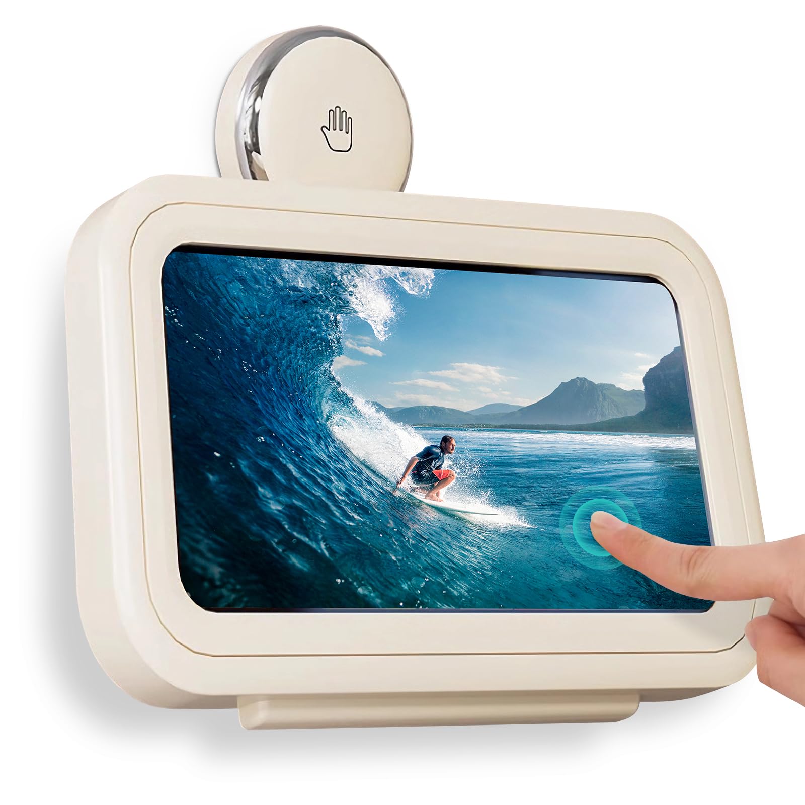 Dusch-Handyhalterung, wasserdicht, 480° drehbar, verstellbarer Saugnapf, Duschtelefonhalterung, beschlagsichere Wand-Telefonhalterung, Handyhalterung für Dusche mit HD-Touchscreen, für 4-7