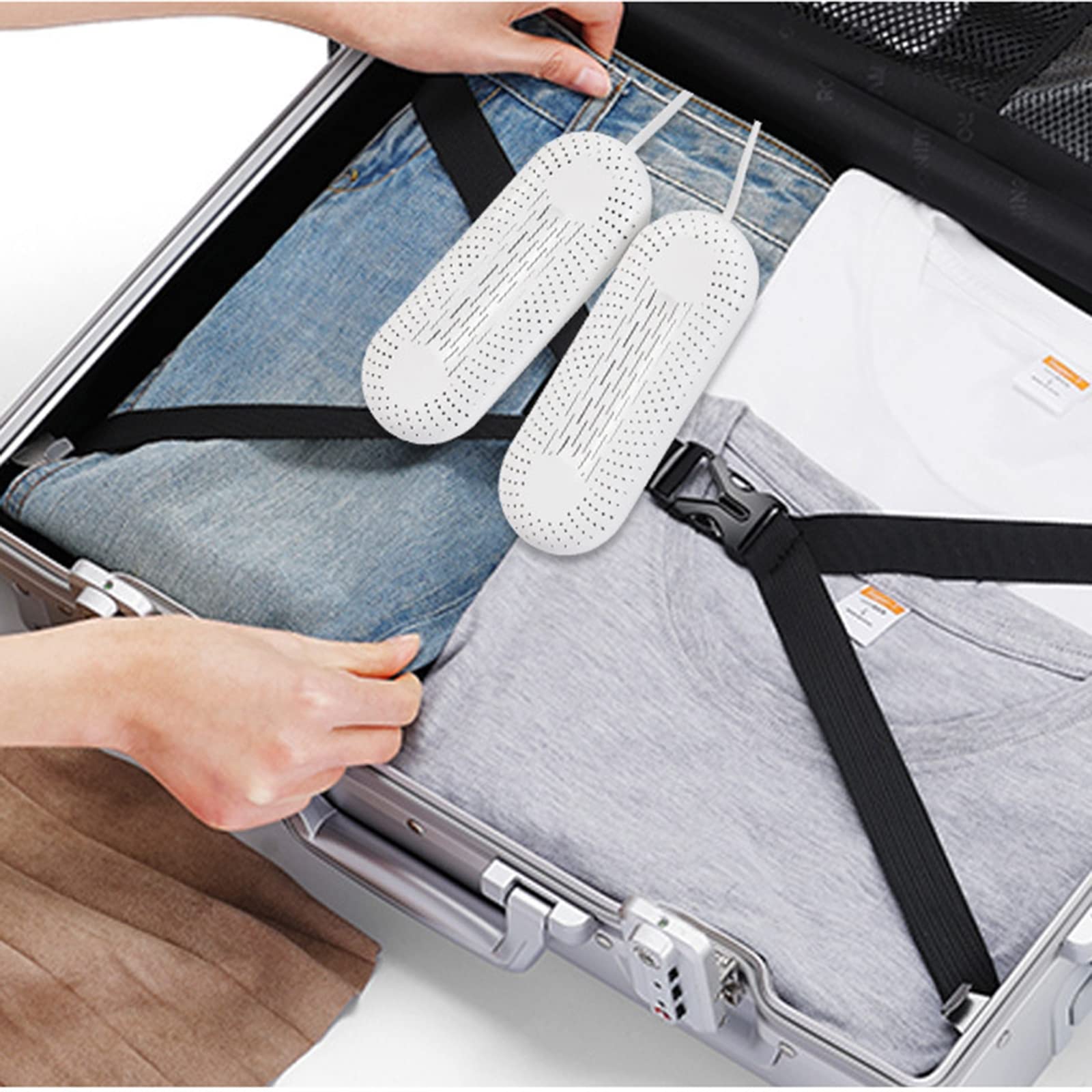 Chauffe-Pieds Portable Sèche-Chaussures électrique USB Chauffage et séchage Rapides pour Chaussures, Bottes, Gants, Chaussettes, avec lumière Violette, Royaume-Uni