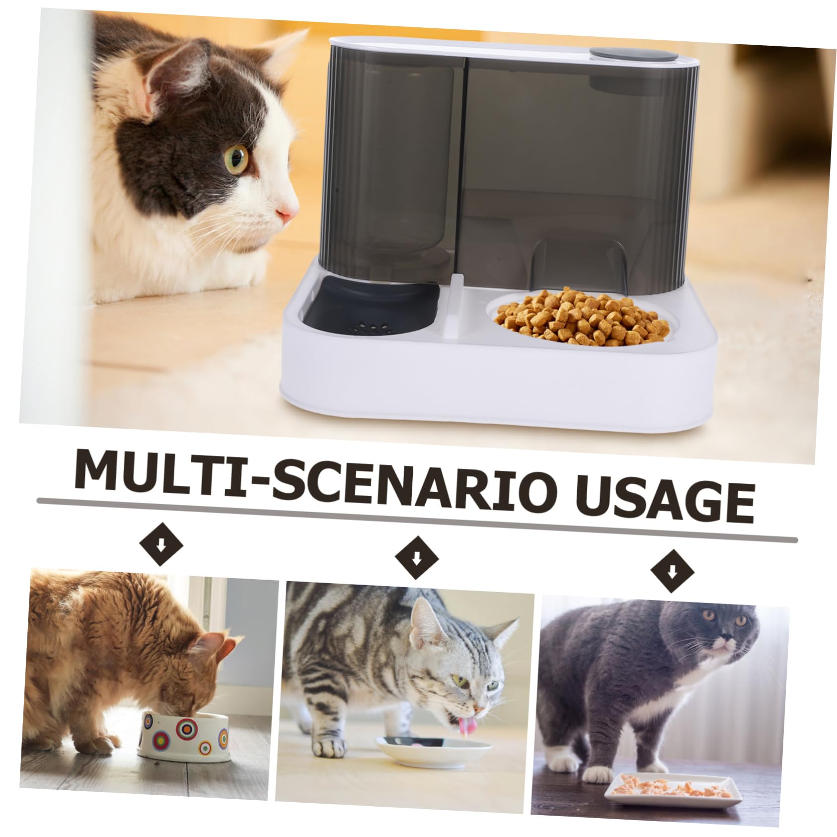 SUPVOX Ciotola per Alimentazione Lenta Automatica per Gatti Stazione di Alimentazione per Cibo e Acqua Mangiatoia per Animali Domestici di Piccole Dimensioni