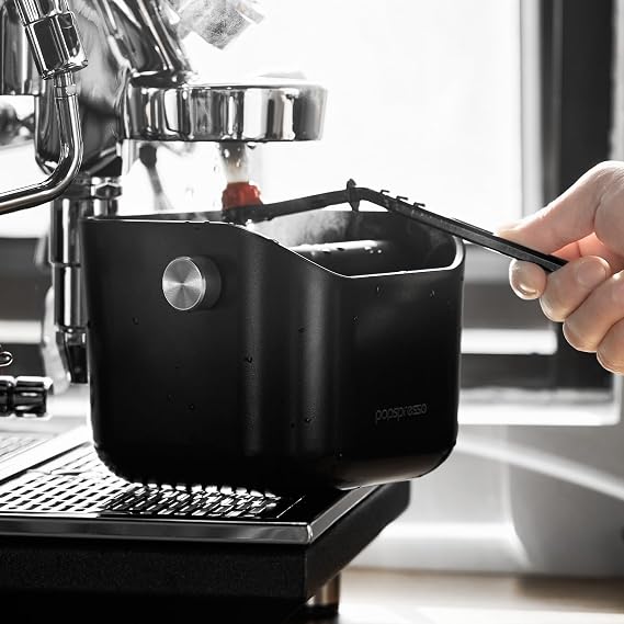 Espresso-Ausschlagbehälter für Kaffeesatz Barista-Werkzeug mit verbesserter Handhabung Kaffeeabschlagbox 15 l Fassungsvermögen Espressoabschlagbox mit geräuscharmem Silikonstab