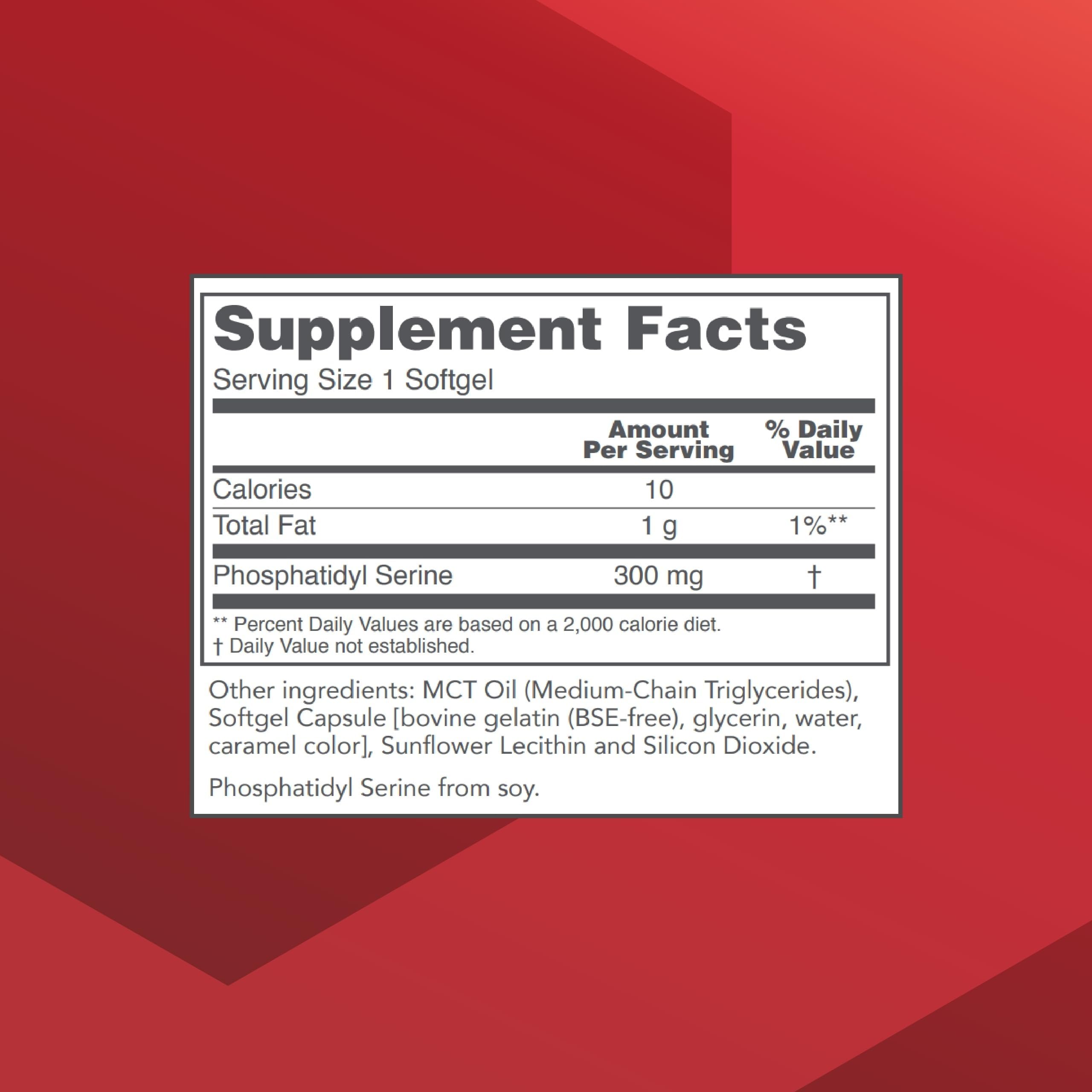 PROTOCOL FOR LIFE BALANCE Phosphatidylserine 300 mg, Memory*, 50 Softgels — Amazon image 2