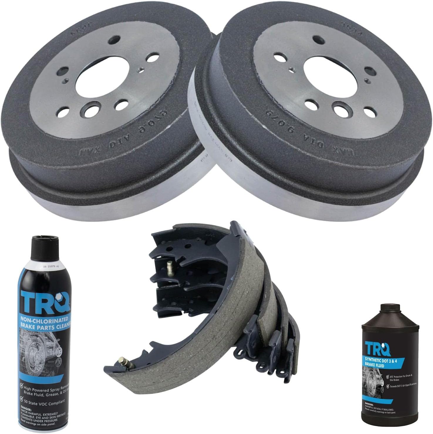 TRQ Rear Brake Shoe & Drum Kit Compatible with 1992-2006 Toyota Camry 1999-2003 Solara