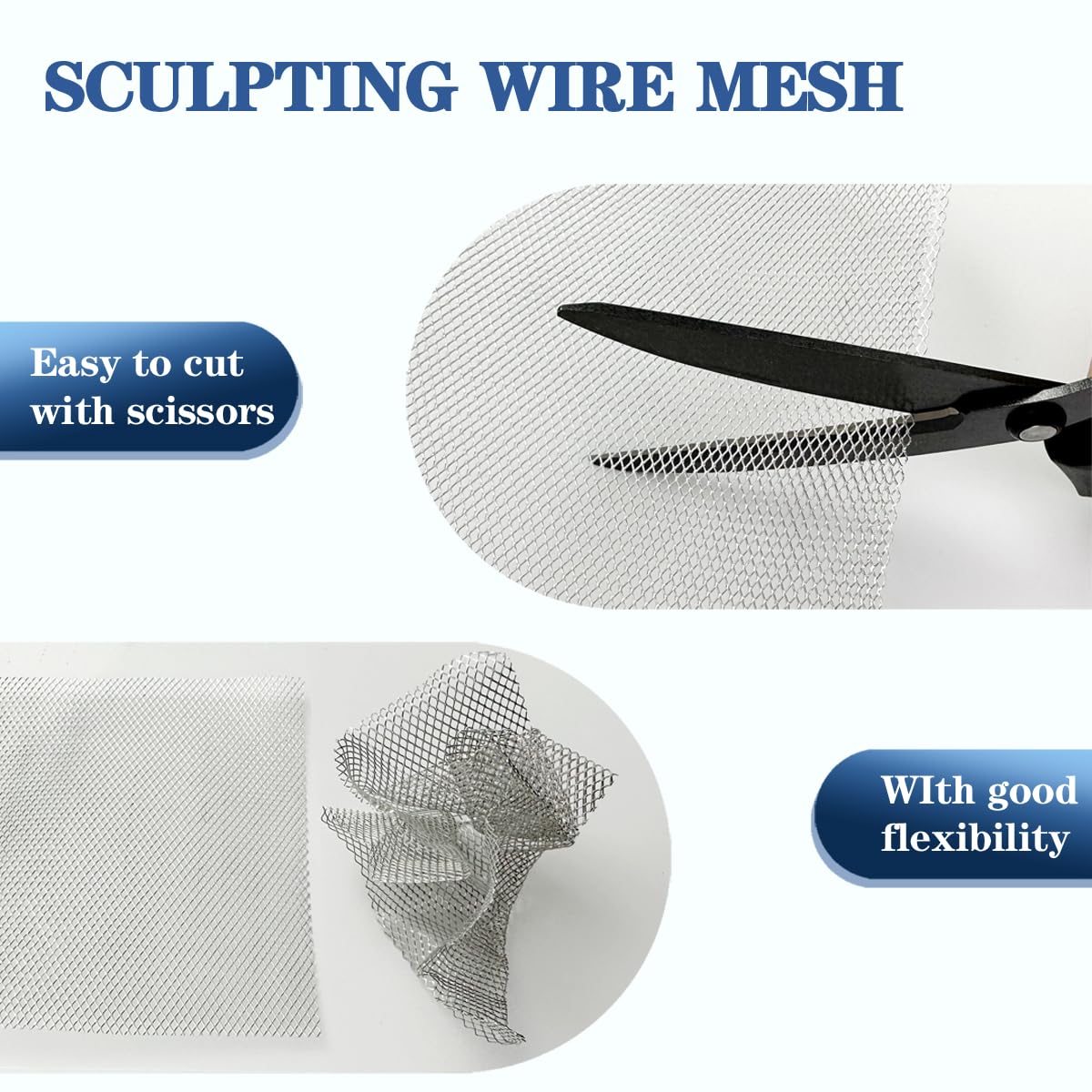 Sculpting Wire Mesh 15.7 Inch by 16.4 Foot Roll，Aluminum Wire Mesh for Arts and Craft for Sculpting Clay, Metal Art & DIY Crafts, Scissors-Cut, Rustproof, Artist-Approved