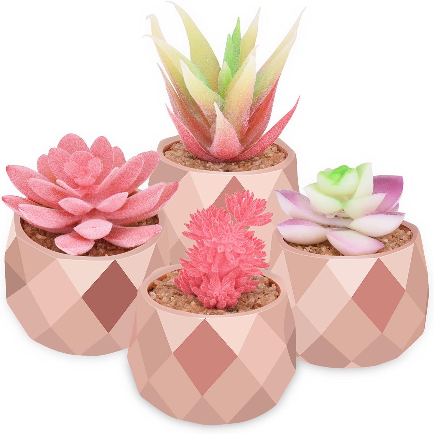 Miemour Decorative Artificial Succulent Plants Potted