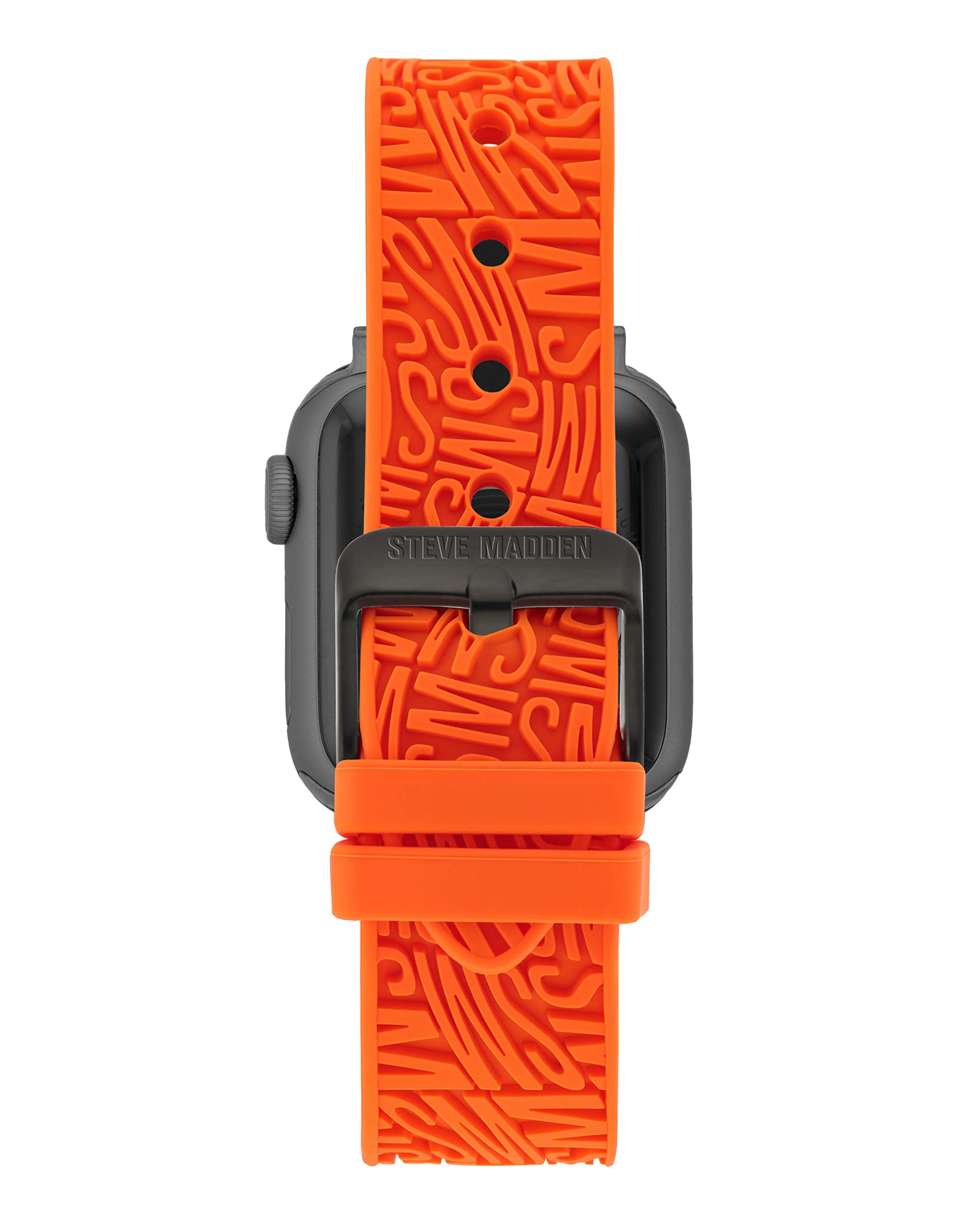 Steve Madden Fashion Silicone Band for Apple Watch, Secure, Adjustable, Fits Most Wrists