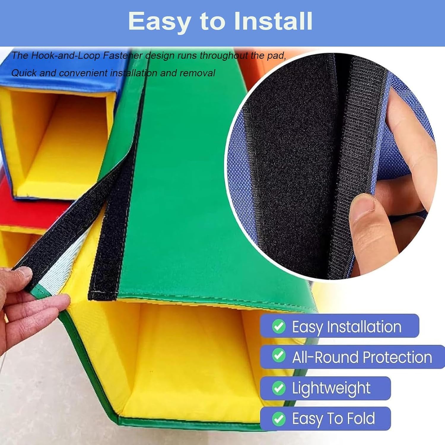 Playground Basketball Pole Padding Wrap Around, Basement Pole Cover Padded, Square Anti-Collision Column Protective Cushion, Customizable
