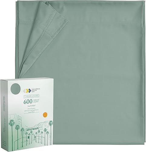 Sábana encimera de 100 % algodón natural, 600 hilos, suave y nítida, transpirable, solo sábana superior de lujo de hotel, tejido satinado ultra