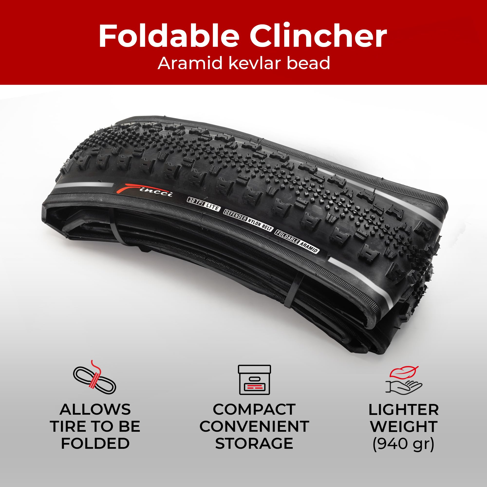 Fincci Gravel Copertoni 700c x 38c - Coppia Pieghevole Pneumaticos 28 x 1.5 pollici con Protezione Antiforatura da 1 mm - Gomme 40-622 per City Bike Uomo, Elettrica & Montagne Bicicletta Uomo & Donna