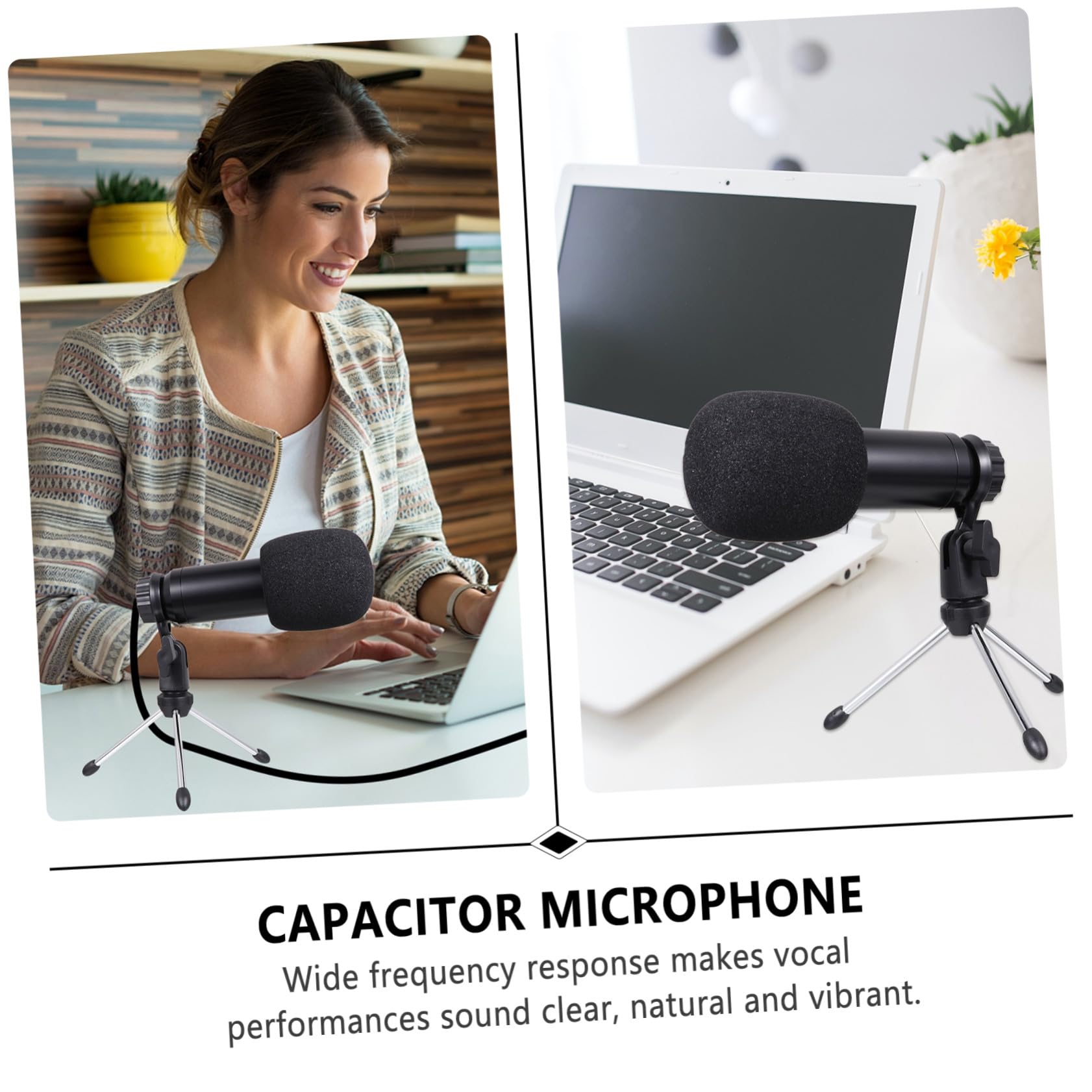 Beaupretty 1 Juego Micrófono de Condensador USB para PC y Laptop con Soporte Tripode Aislamiento de Ruido y Cable USB Set Completo para Grabaciones y Streaming