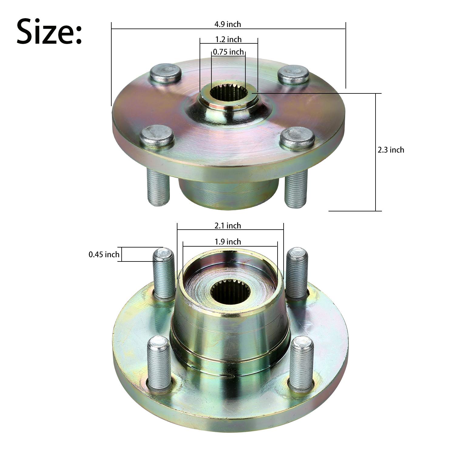 10L0L - Mozzo posteriore per carrello da golf per Yamaha G8, G9 (1992-up) G14, G16 e G19-G22 Gas o Electric Golf Cart JN3-G6514-00