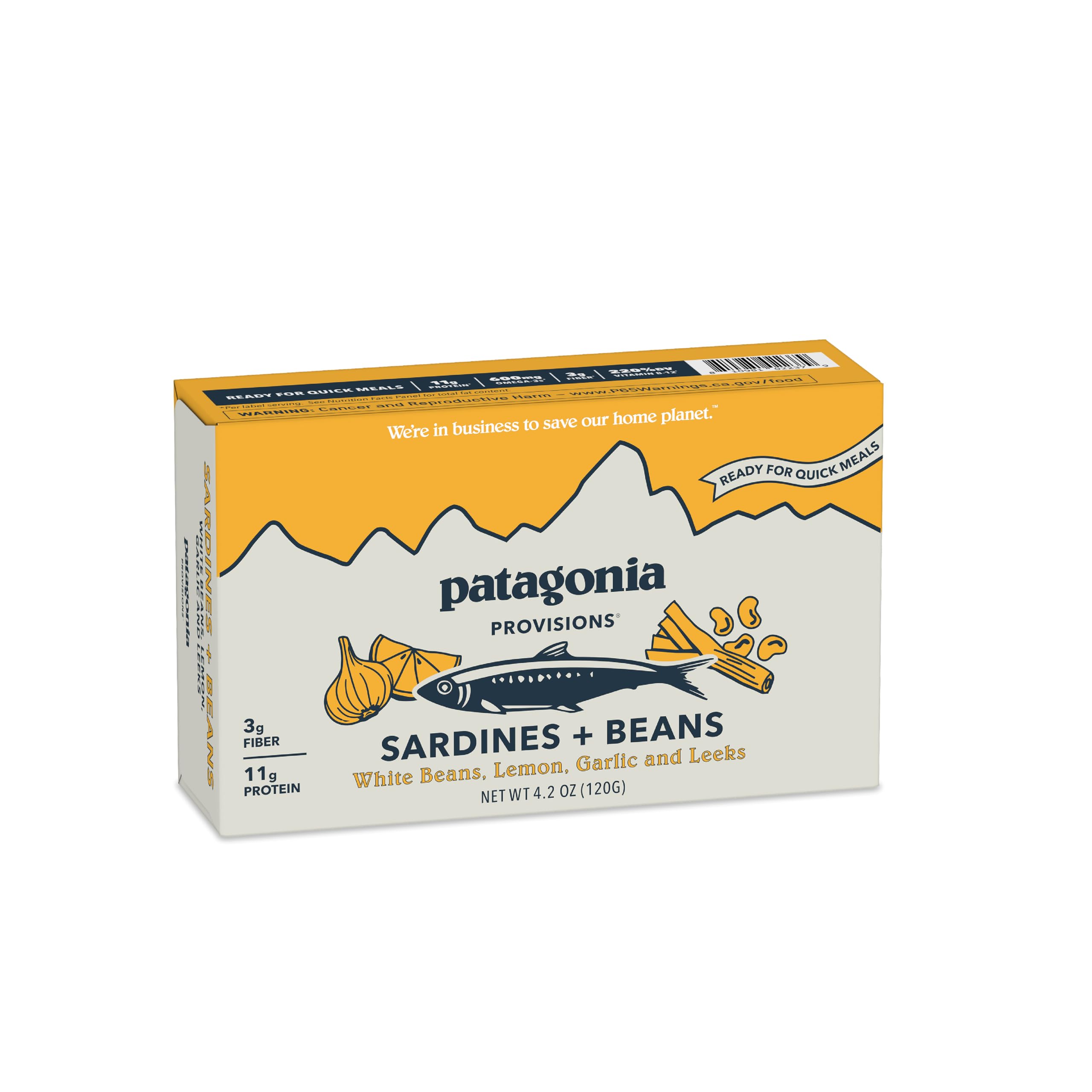 Provisions Sardines & Beans | White Beans, Lemon, Garlic, and Leeks | Pack of 1