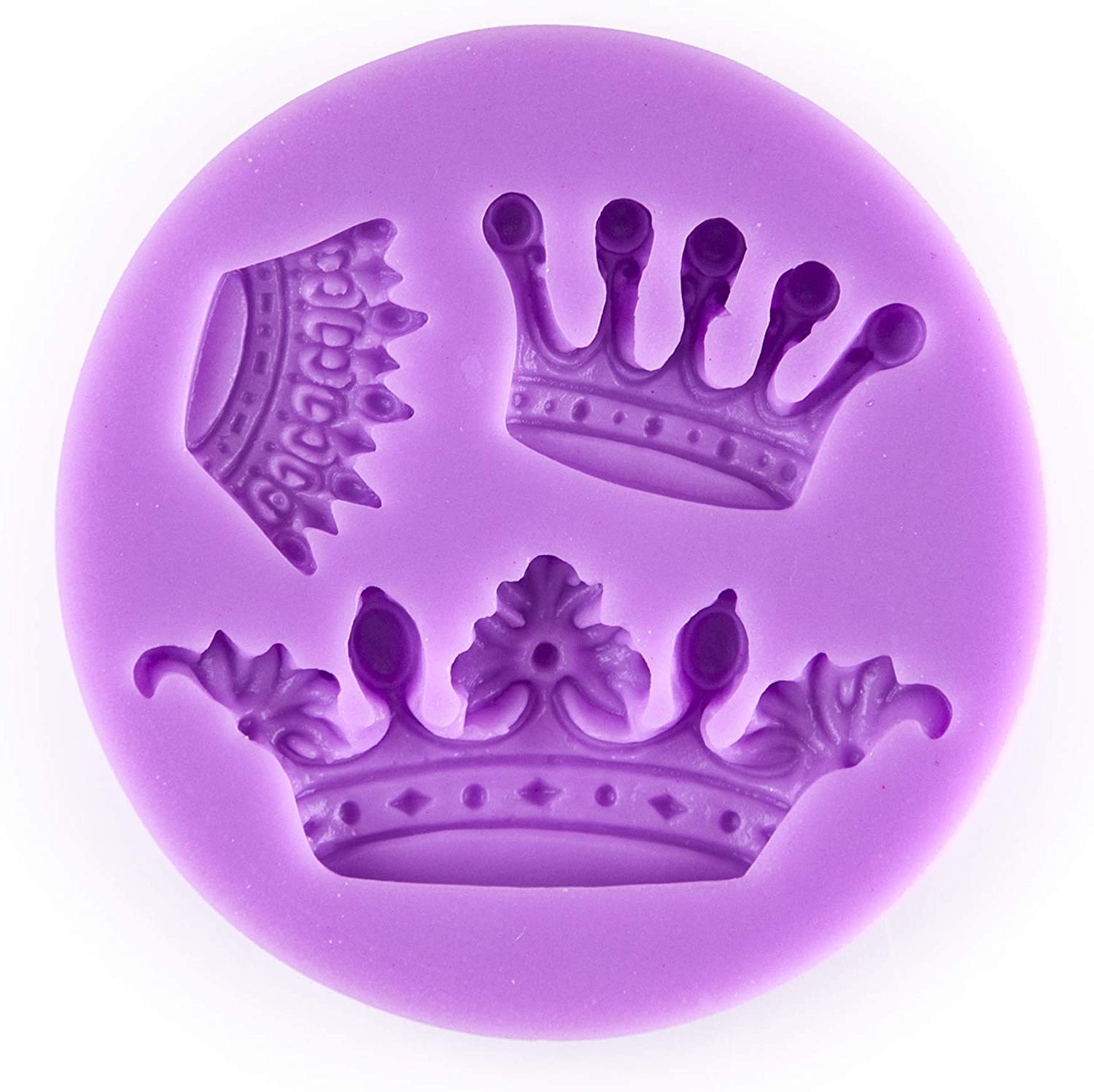 FirstTry Crown Shape Chocolate Mould I Mini Queen 3D DIY Fondant Silicone Candy Mold I for Handmade DIY Soap Cakes French Dessert, Pastry, Muffin Cookies, Cupcake, Decoration Tools - 3 Cavity