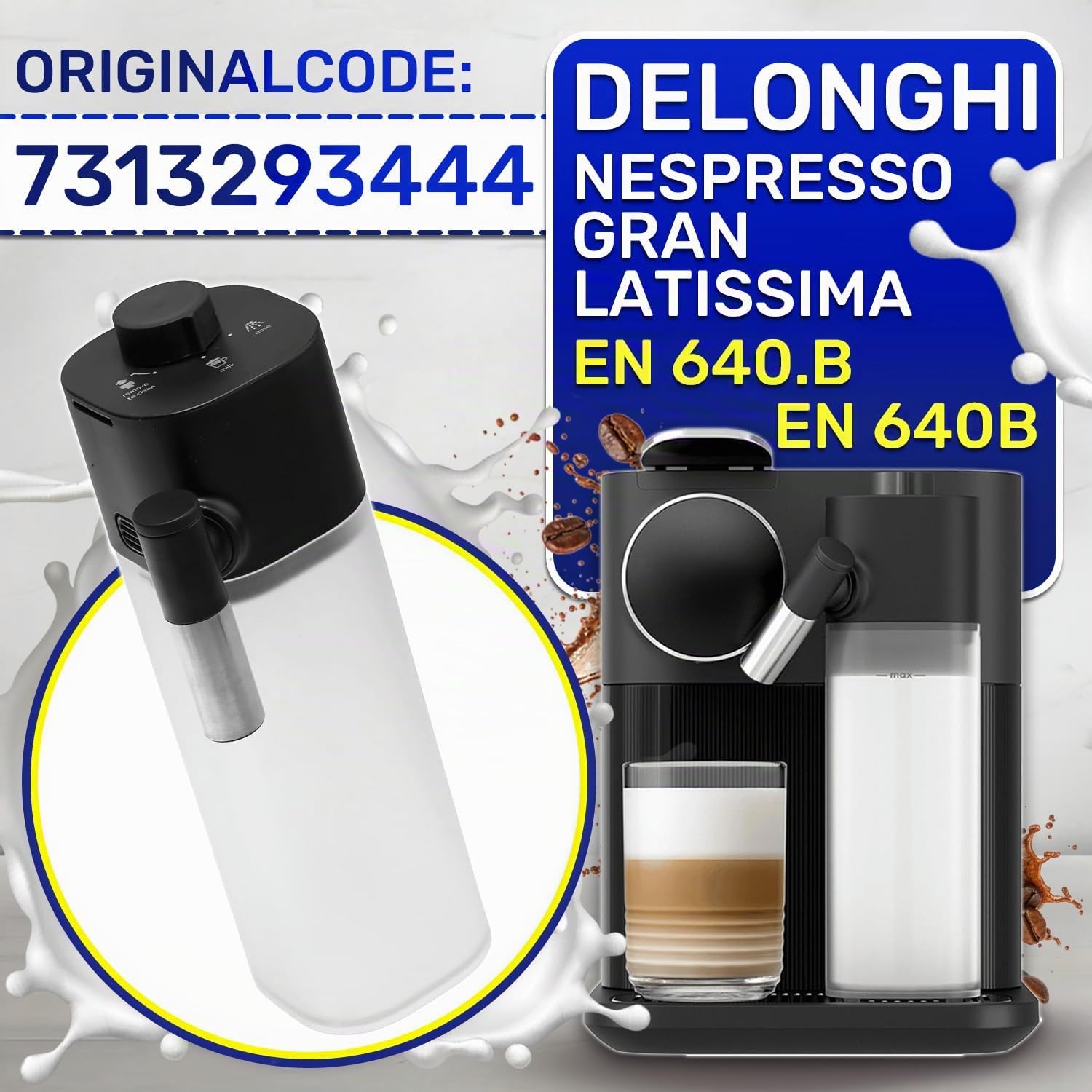 Milchbehälter für Kapsel Kaffeemaschine 7313293444 für Delonghi