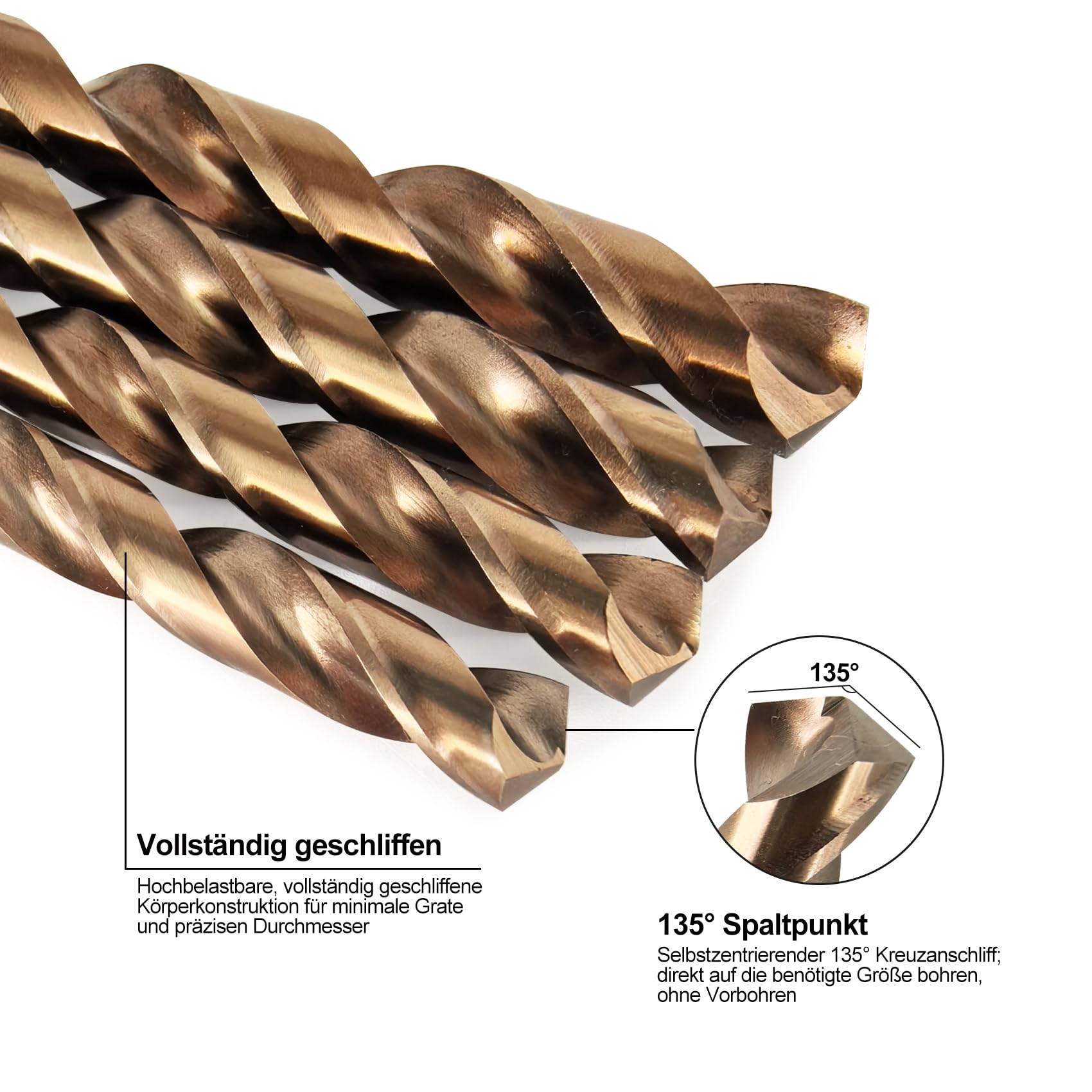 Metallbohrer Set 25tlg,HSS-E M35 kobalt Spiralbohrer Set (1-13 mm) | Edelstahl Bohrer Set für Metall, Edelstahl und Aluminium