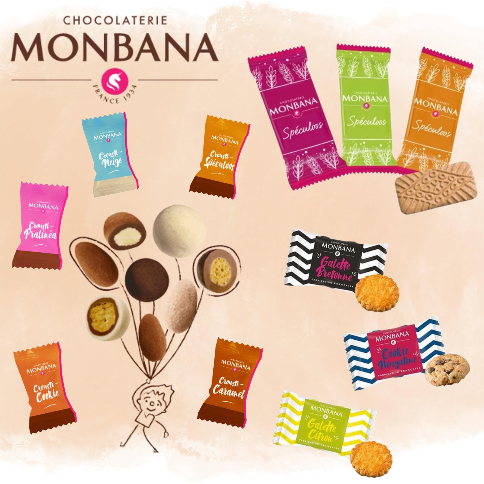 Coffret Cadeau Gourmand | Mug XXL garni de 60 Croustilles & Biscuits MONBANA | Tasse Prête à Offrir pour remercier Maîtresse, Maman, Nounou, Soignant