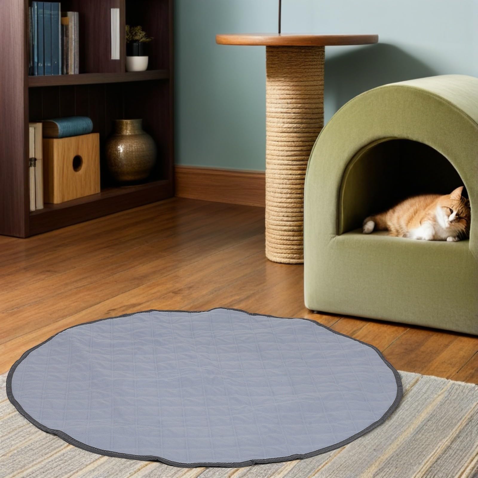 Abaodam Tappetino Flanella e per Rotondo Igienico in Riutilizzabile Piccoli Assorbente Facile da Pulire Animali Casa e Viaggio