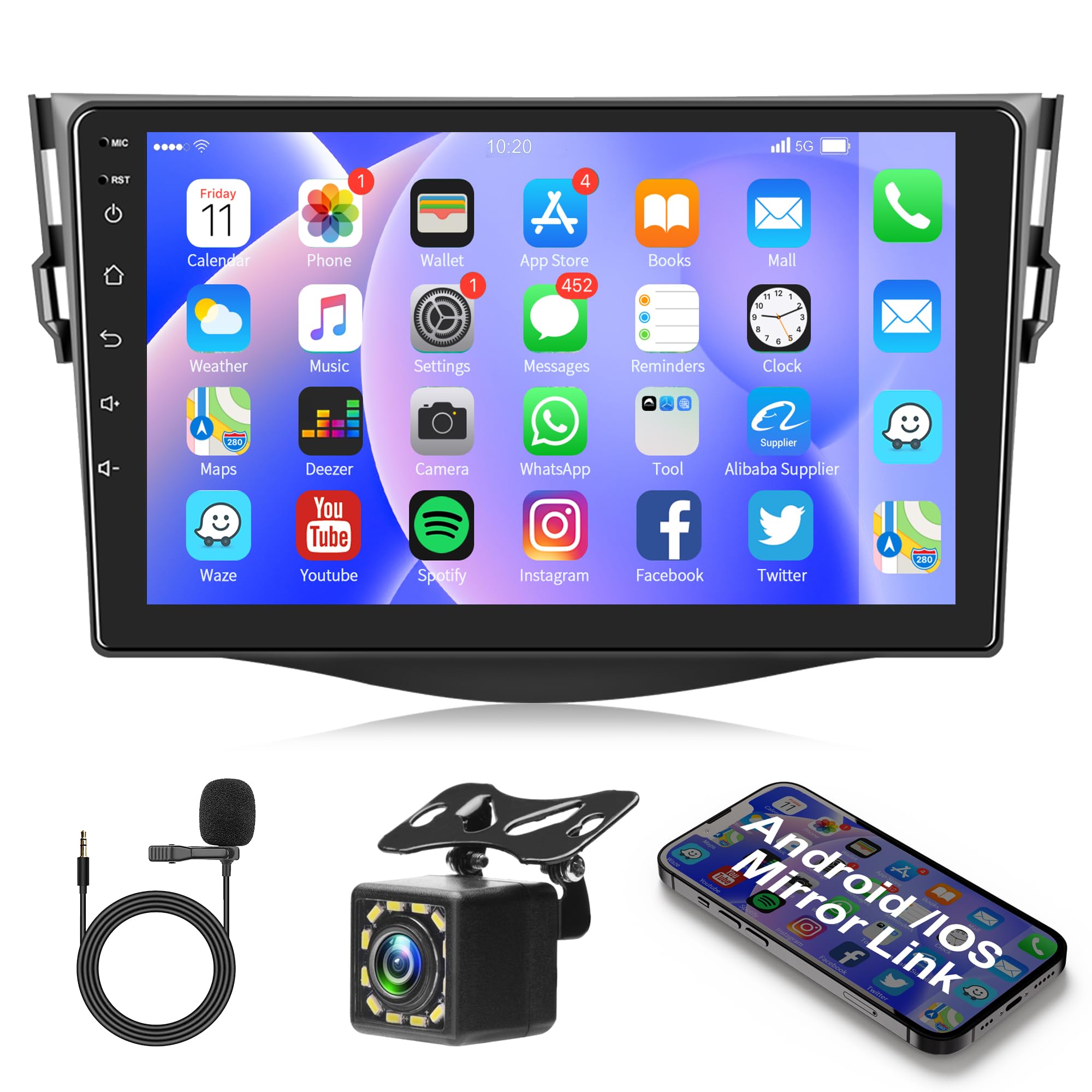 Android 15 Autoradio Für Toyota Prado 2004-2008 - 9 Zoll Touchscreen Mit GPS