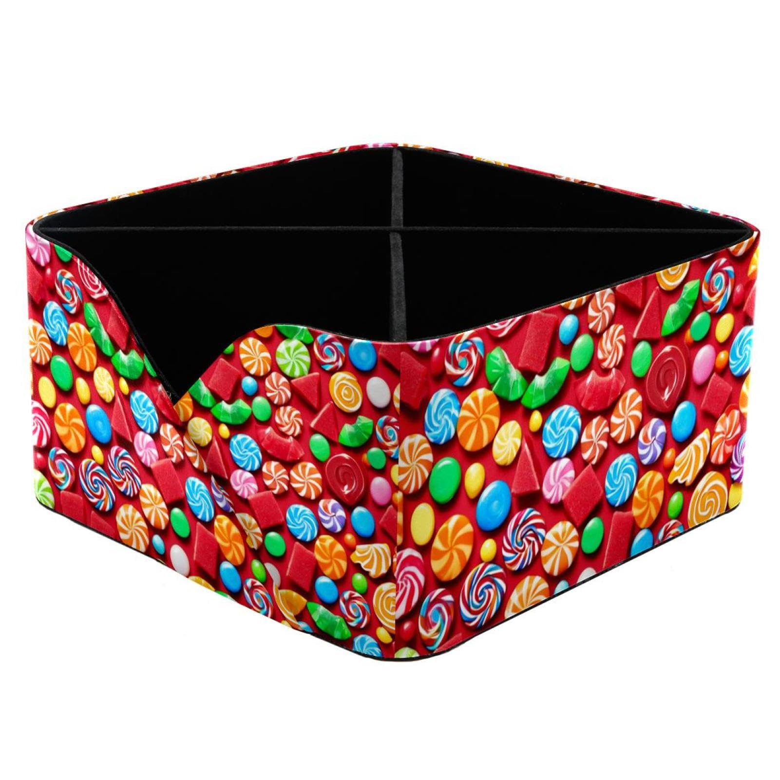 Boîte de rangement bonbons rouges élégante et robuste à motif graphique
