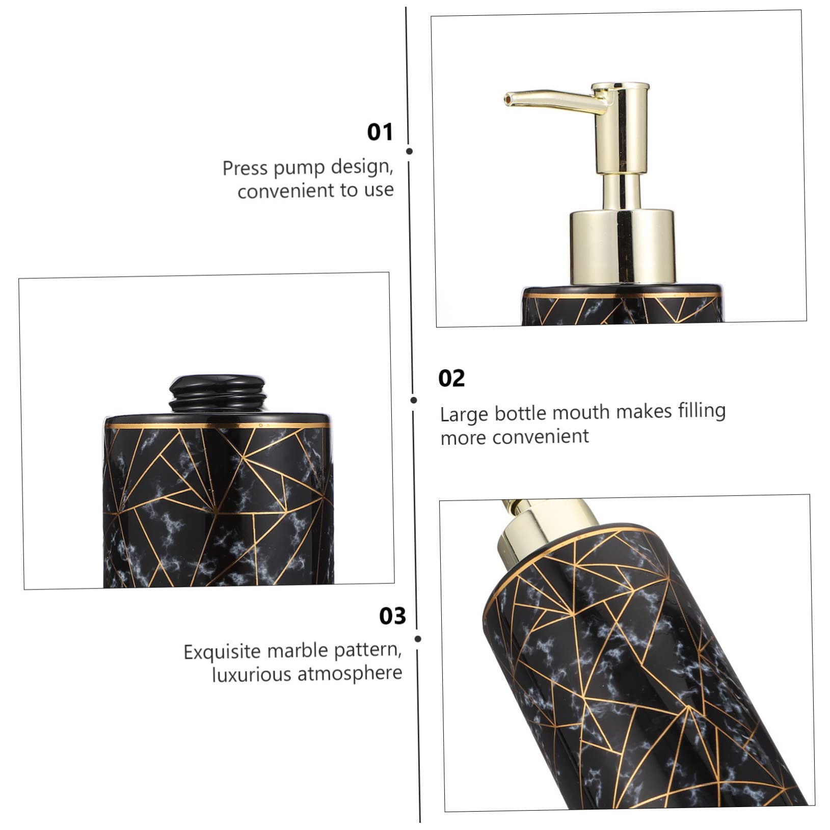 Cabilock 2pezzi Dispenser Di Lozione Creativo Ceramica Con Pompa Bottiglia Per Bagno Decorazione Elegante e Pratica Sicura e Duratura Per Uso Quotidiano e Viaggi