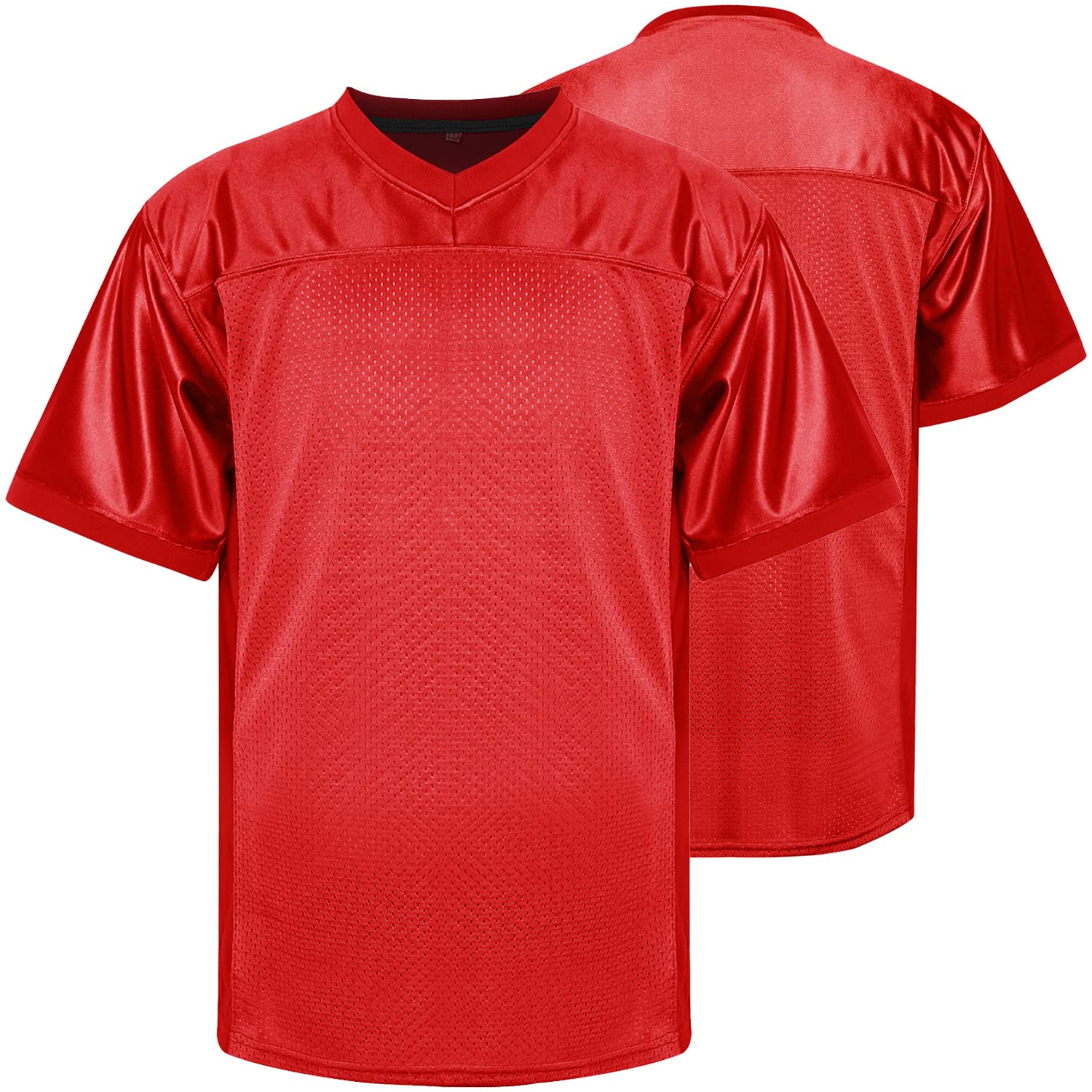 MESOSPEROMESOSPERO Blank Practice Football Jersey Mesh Athletic Sports Football T-Shirt Black White Red