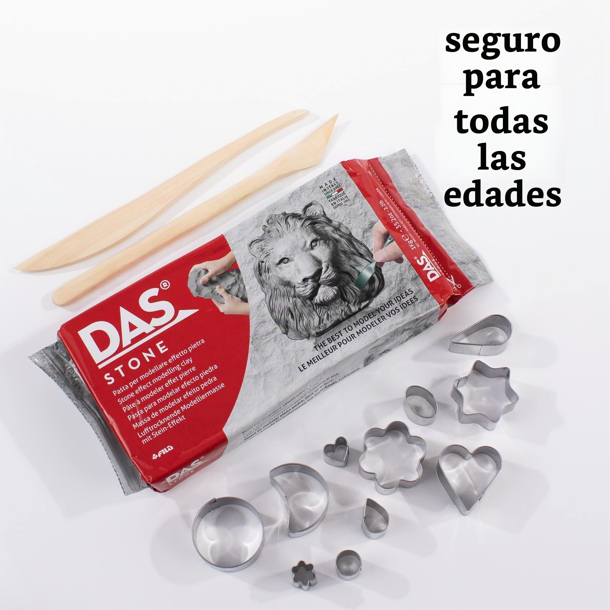 DAS Stone Pasta de modelar 1 kg efecto piedra Gris