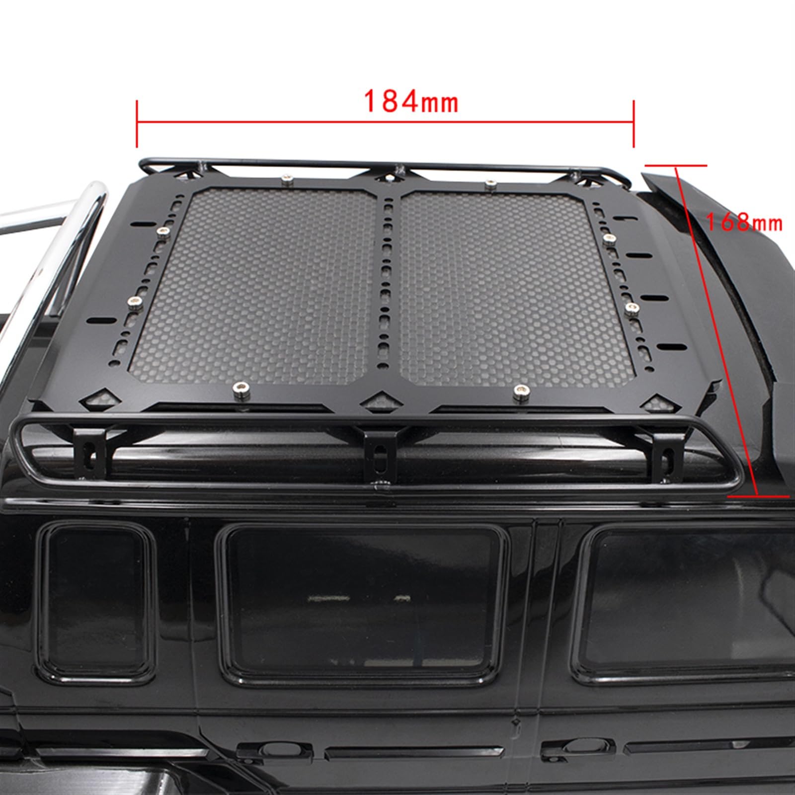 Metalowy bagażnik dachowy wyścigowy z panelem z włókna węglowego 184x168mm Ulepszenia części RC Crawler Car, do dachu Traxxas, TRX6 G63 TRX4 G500 Bagażnik dachowy
