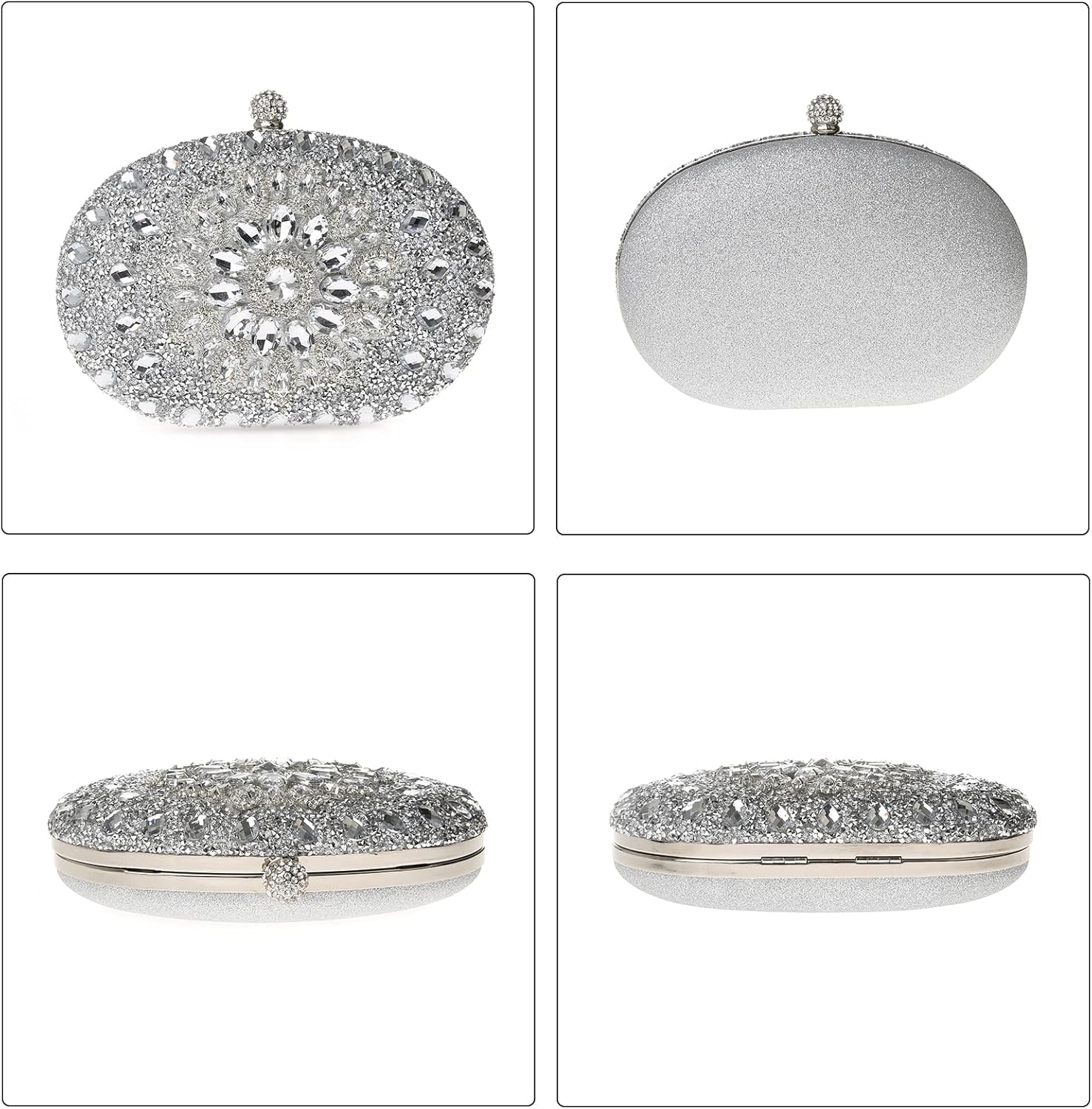 Womens Sparkly Rhinestone Glitter Clutch Purse Evening Handbag Shoulder Bag for Wedding Party Prom - Image 4