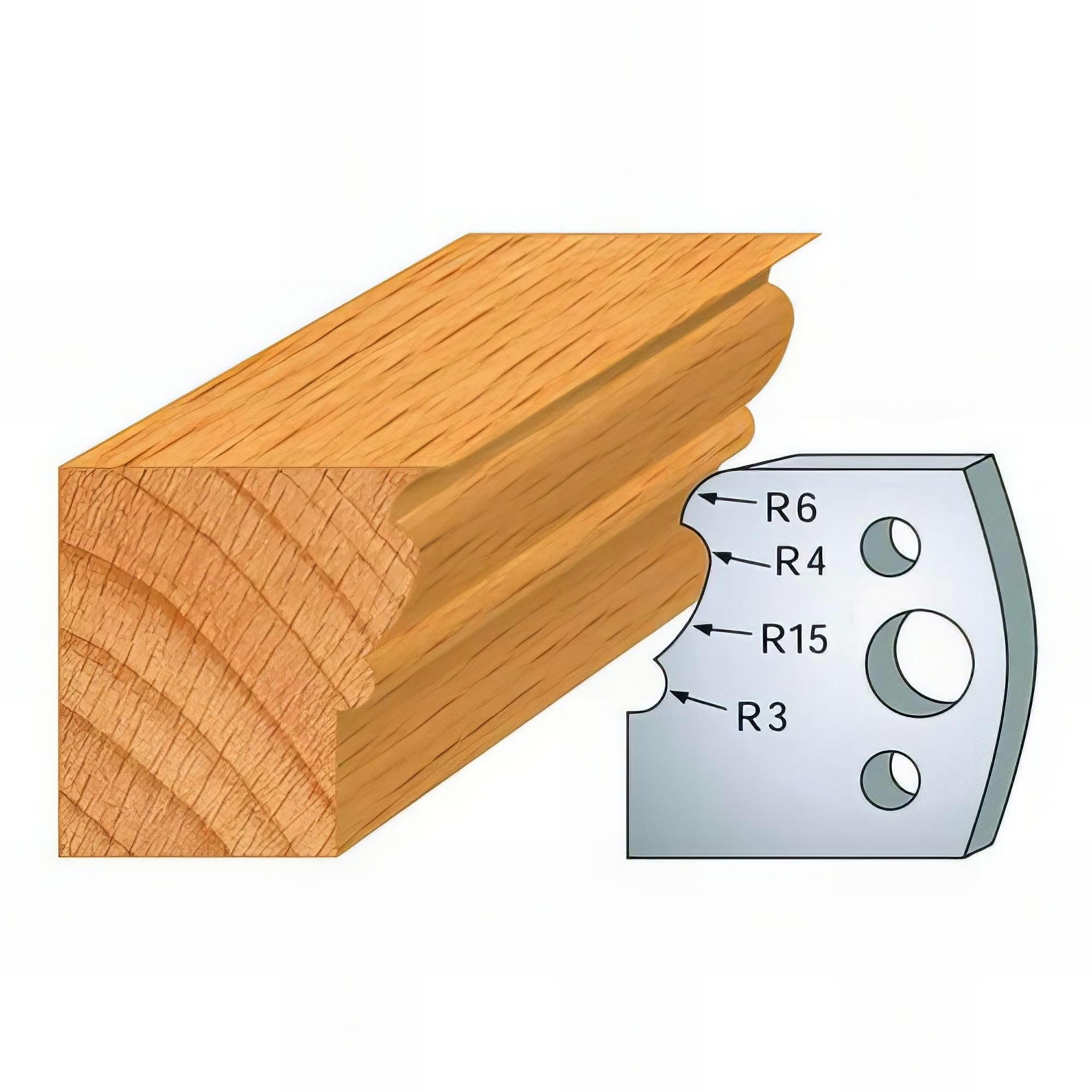 101 : Jeu de 2 fers moulure régence ht 40 mm pour porte outils entr'axe plot 24 mm