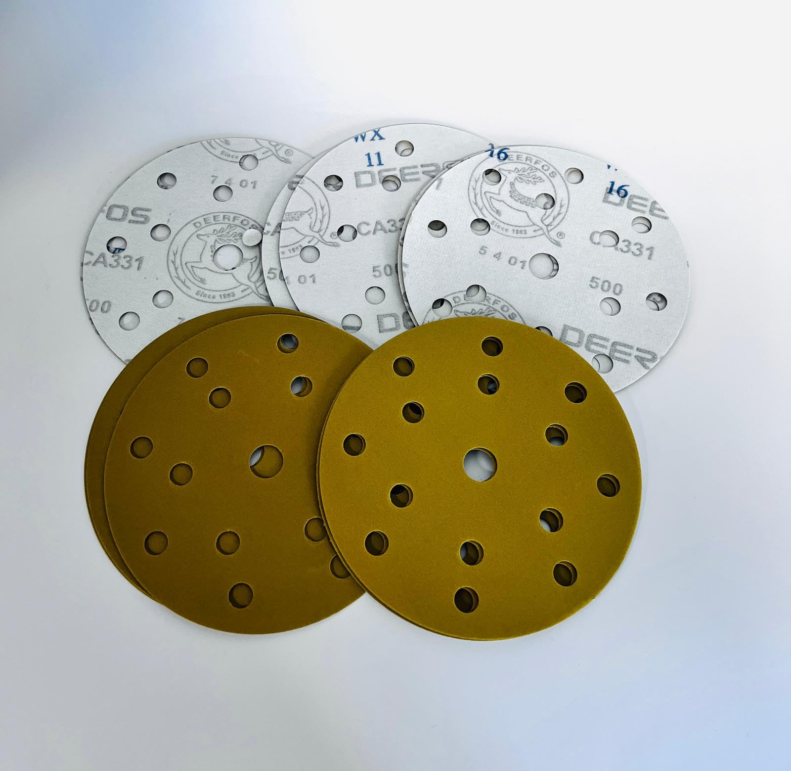 INTERMIX SUPPLIES Deerfos 150mm Sanding Discs P600, Hook & Loop Aluminium Oxide Sandpaper, 15-Hole Dust Extraction, Heavy Duty Sander Pads, Professional, Wood & Metal Abrasive Discs Pack of 100