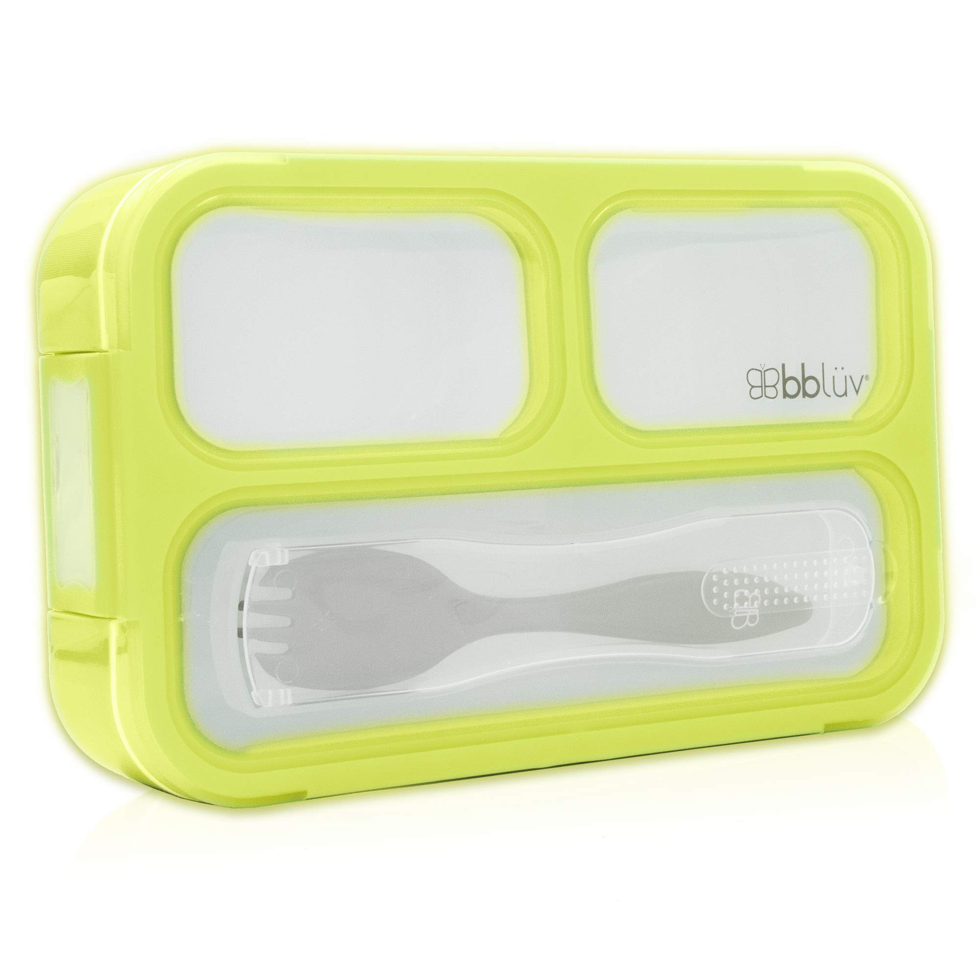 Bentö - Small Sealed Lunchbox with Spork, Kids Leak-Proof, On-the-Go Meal, Snack Packing, BPA Free - For Kids (Lime)