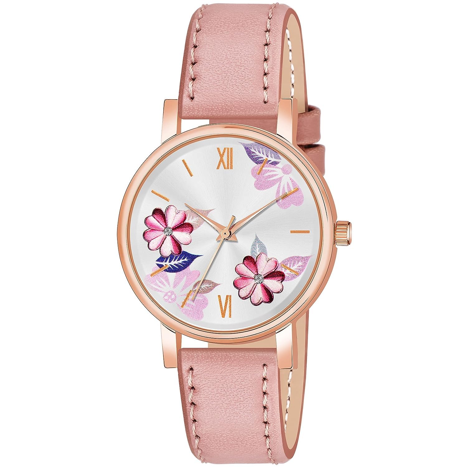 TONSY Analog Flower Design Leather Strap Watch for Girls and Women (Pink) (B0CJK2GRZQ) Amazon Price History, Amazon Price Tracker