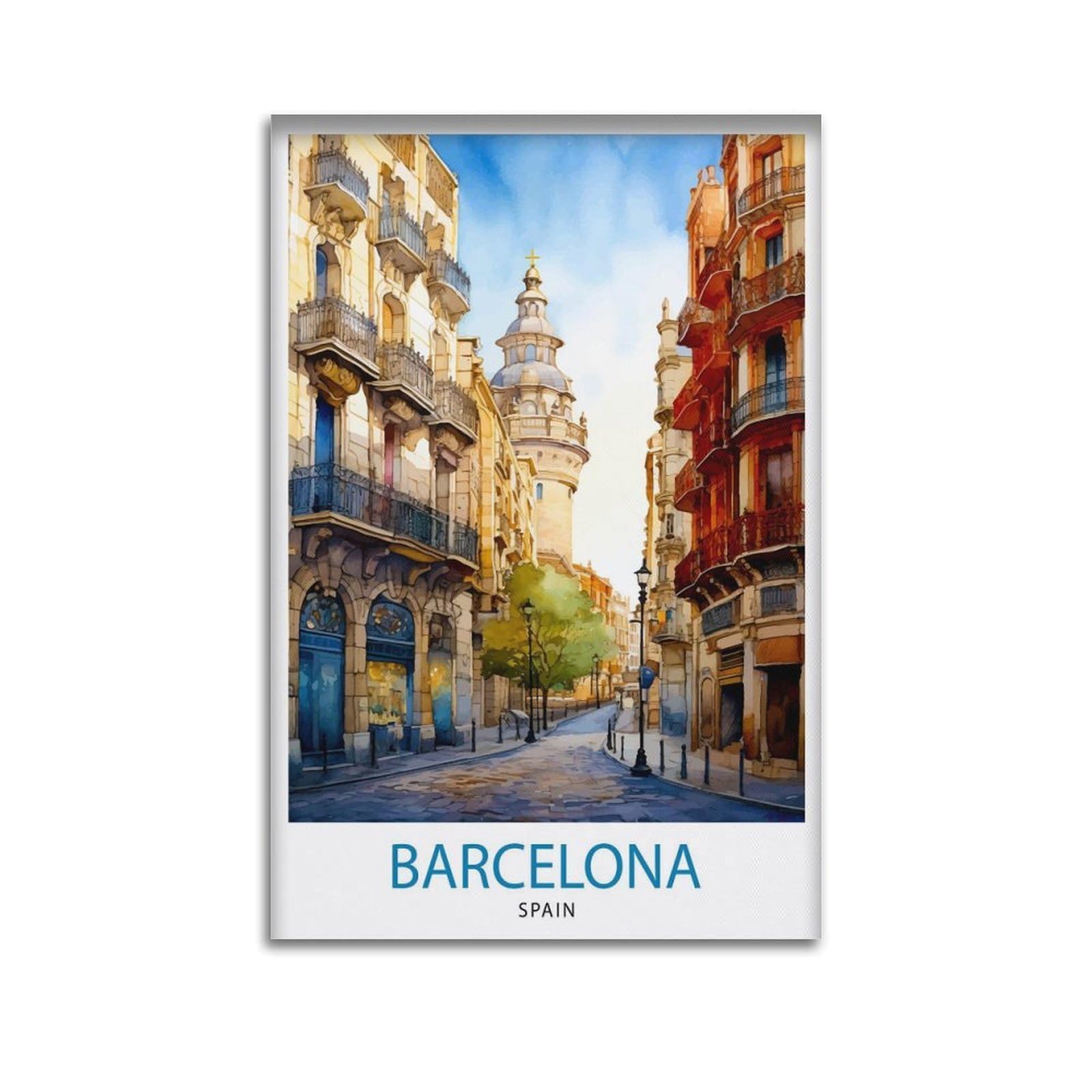 xiaoxiaoshen Barcelona Spain Travel1 Canvas Poster Wall Art Prints Room Aesthetic Murals Bedroom And Living Decorations 24x36inch(60x90cm)